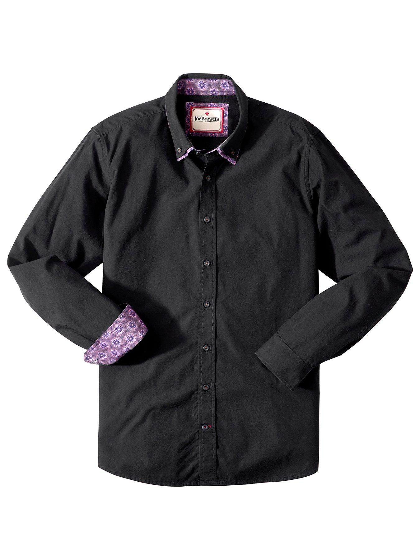 Image 6 of 6 of Joe Browns Contrast Trim Double Collar Long Sleeve Shirt - Black