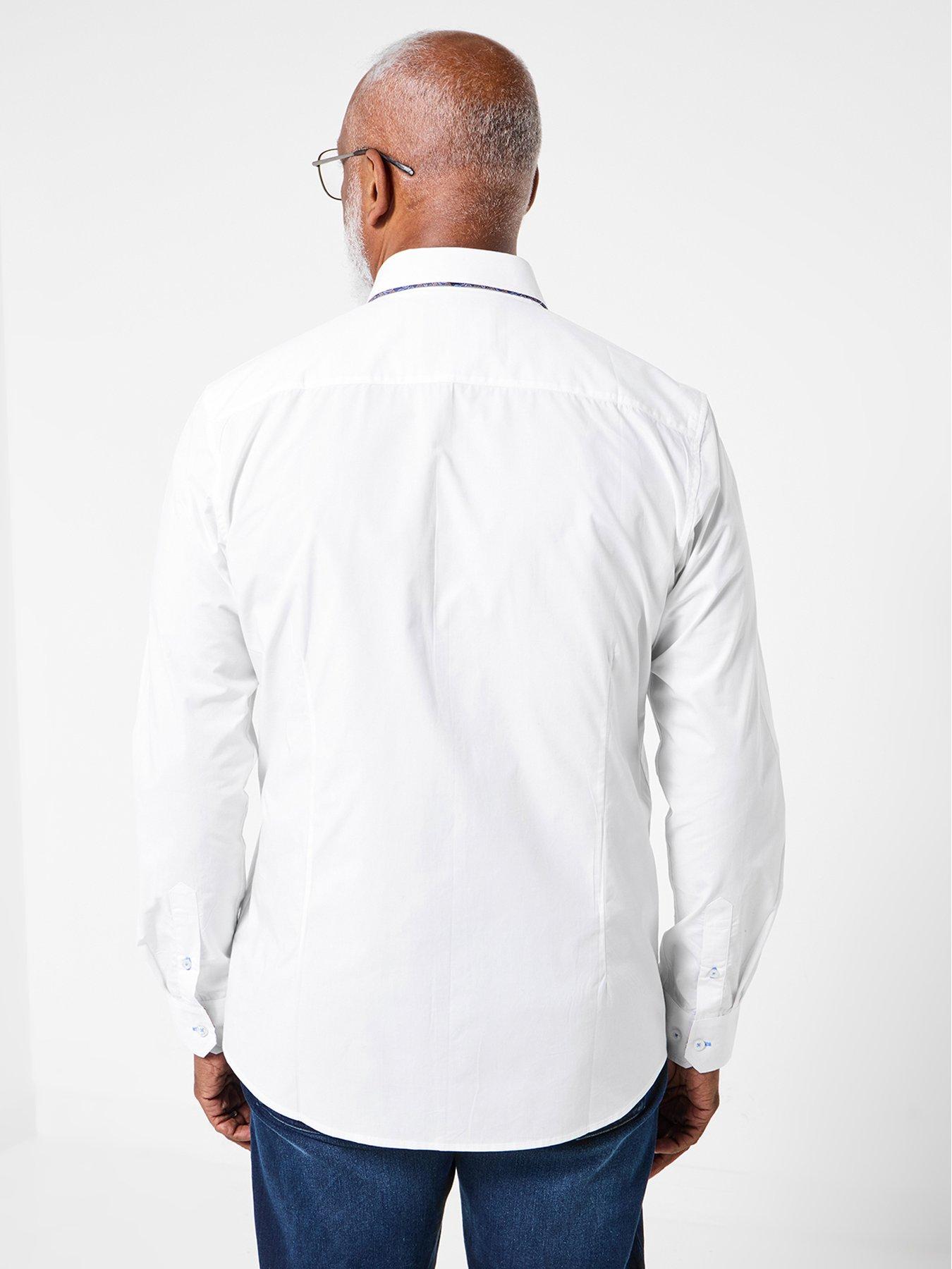 Image 2 of 6 of Joe Browns Blue Printed Trim Double Collar Long Sleeve Shirt