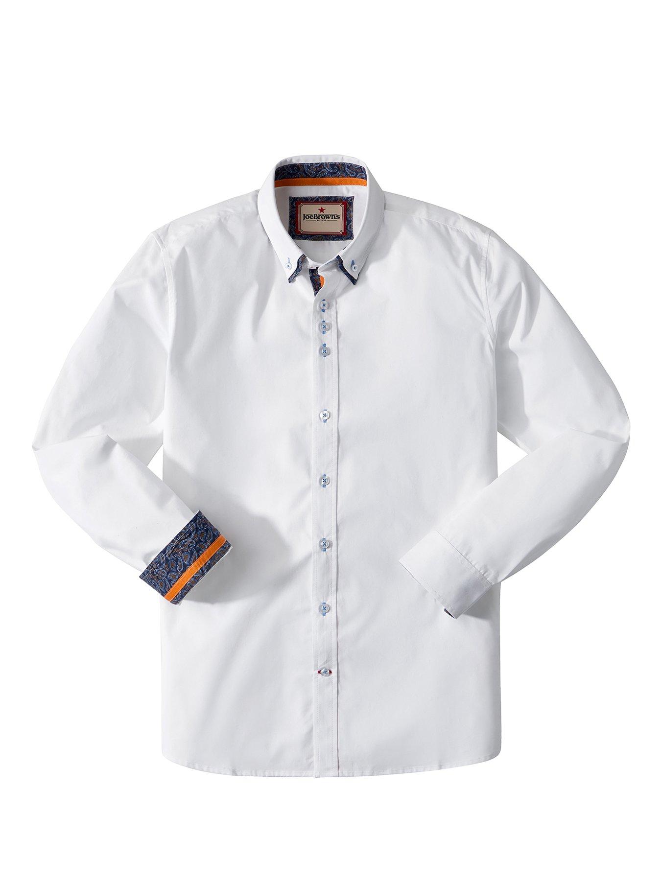 Image 6 of 6 of Joe Browns Blue Printed Trim Double Collar Long Sleeve Shirt