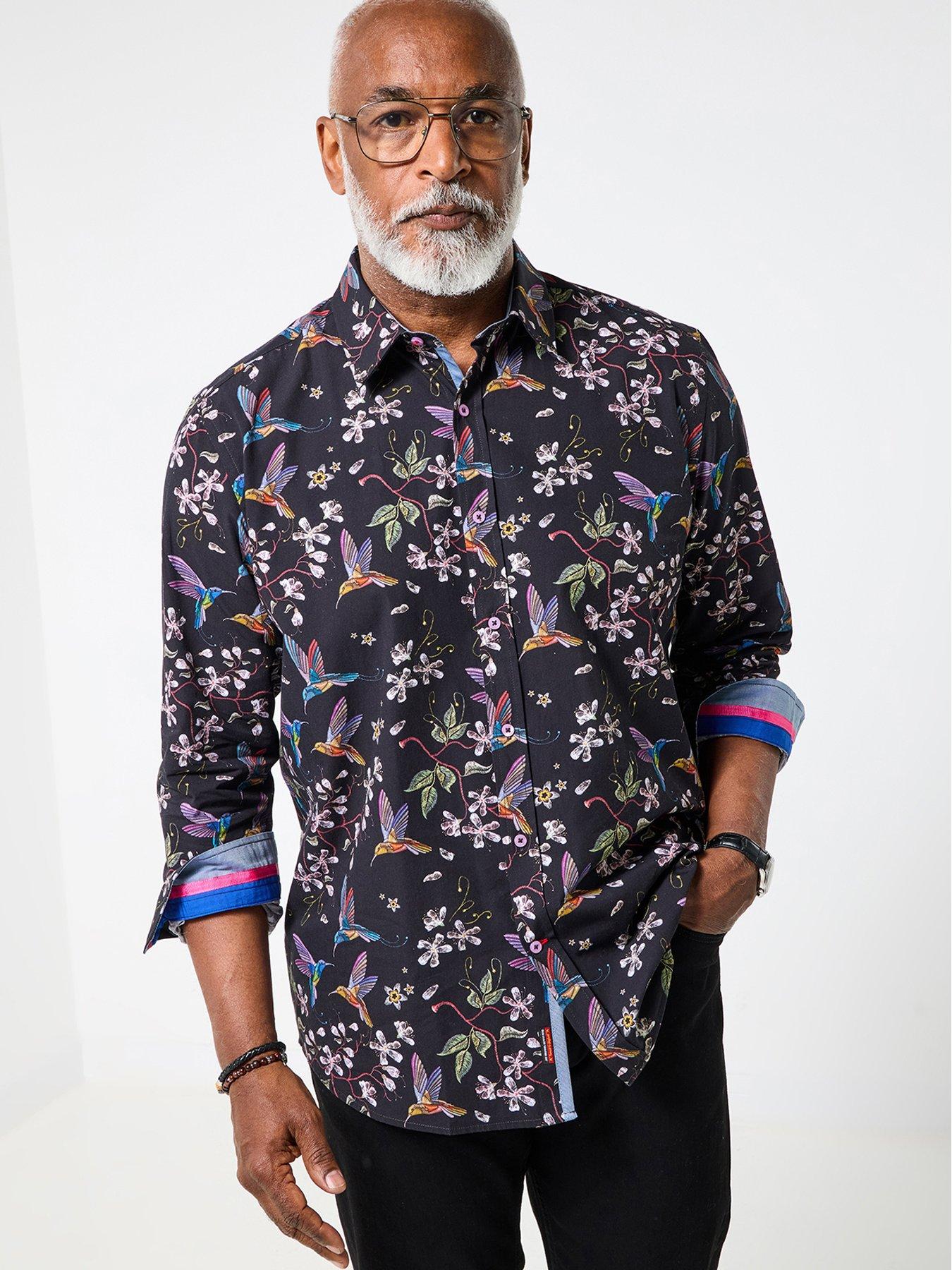 undefined Floral Bird Print Long Sleeve Shirt - Multi