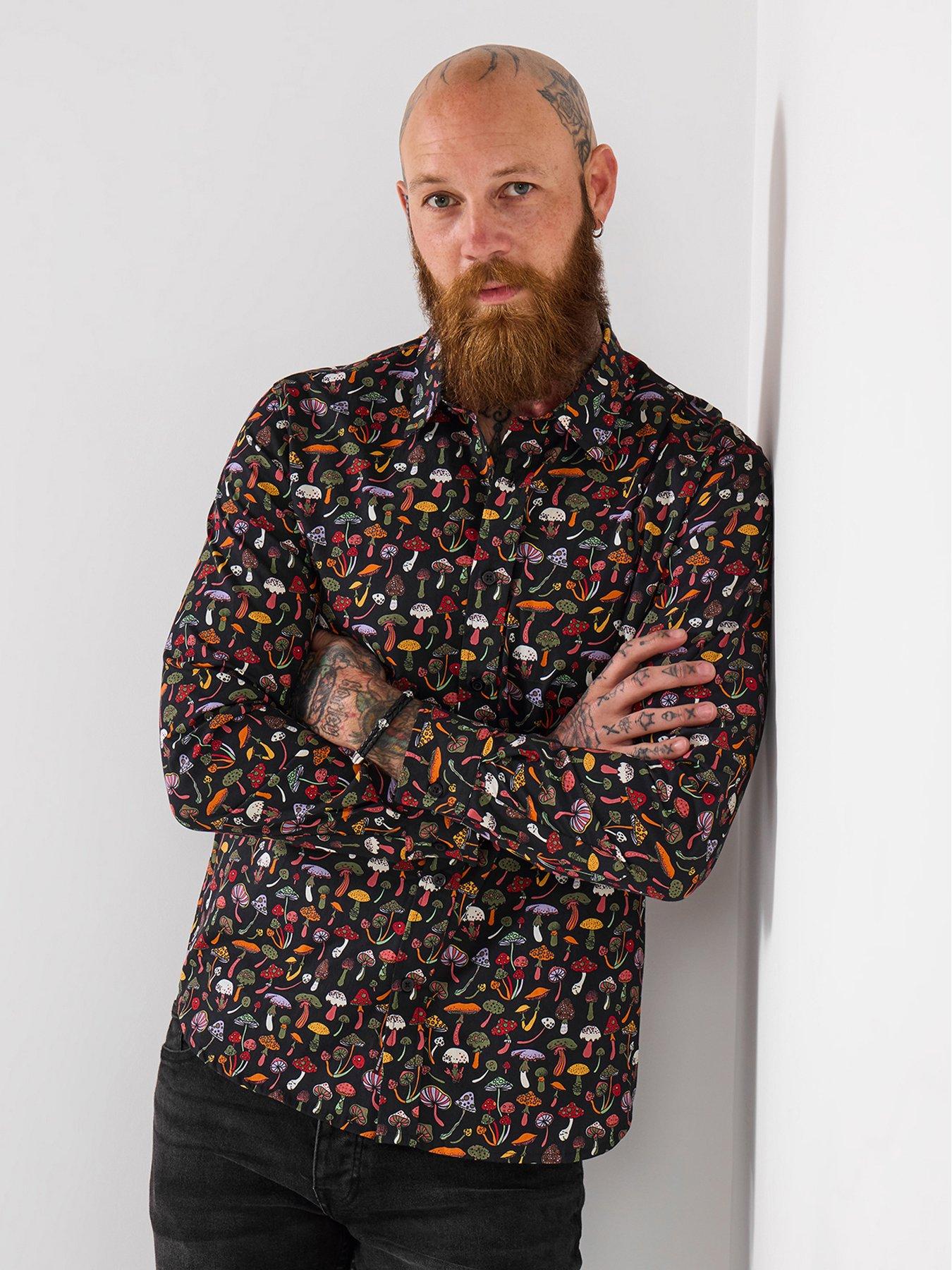 undefined Mushroom Print Long Sleeve Shirt