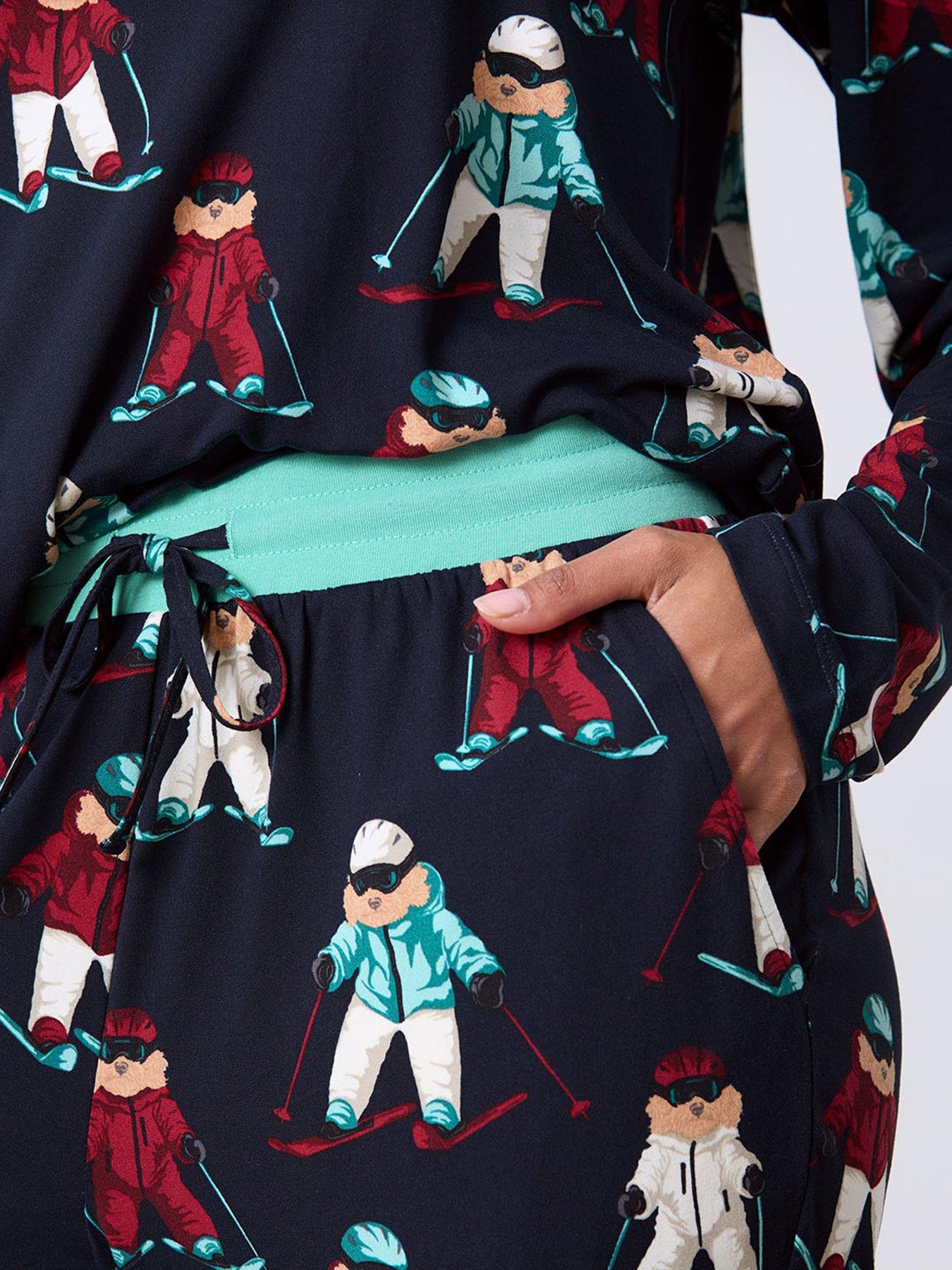  image of chelsea-peers-classic-long-sleeve-crew-neck-set-polyester-dark-blue