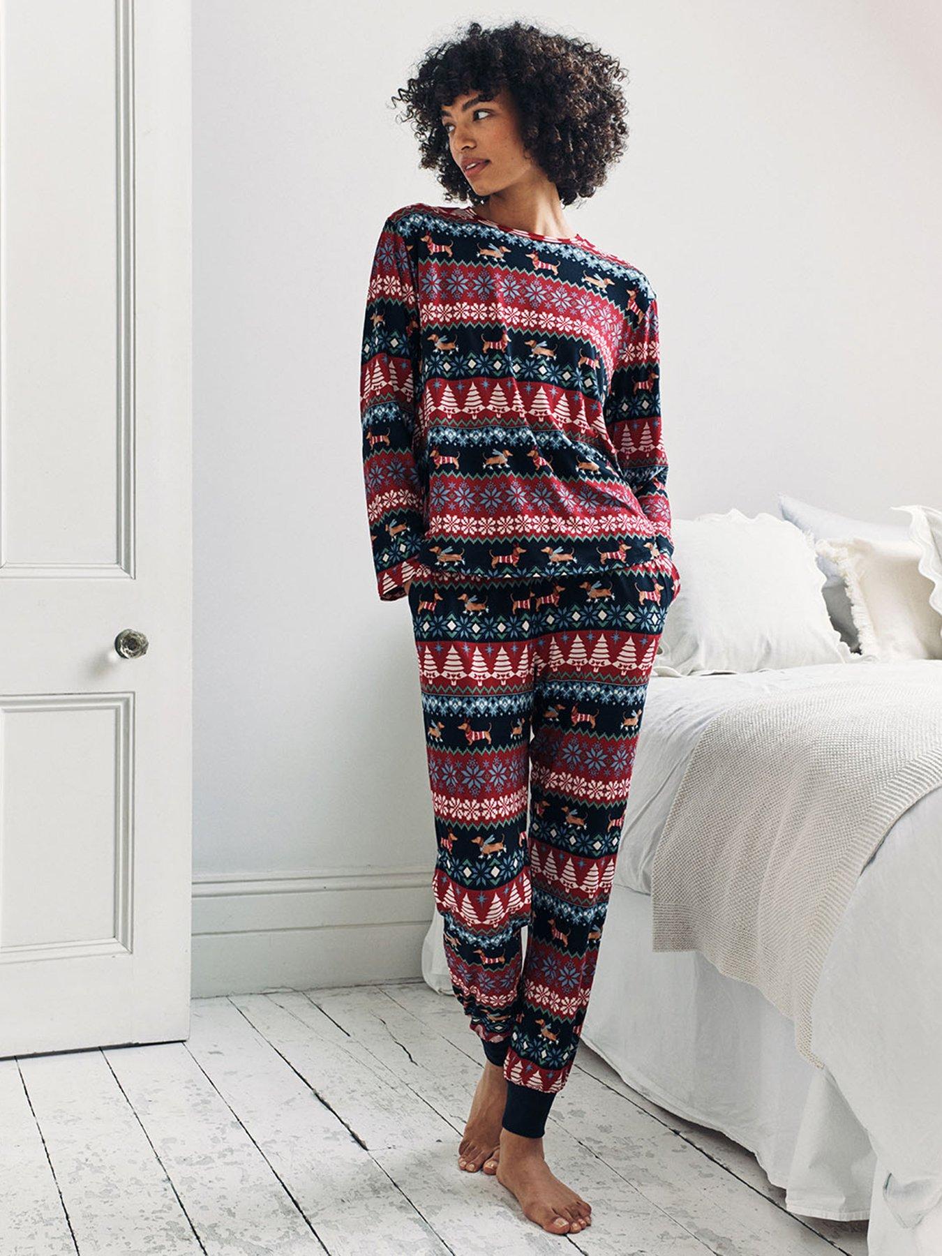 CHELSEA PEERS Classic Long Sleeve Crew Neck Set In Polyester- Dark Blue