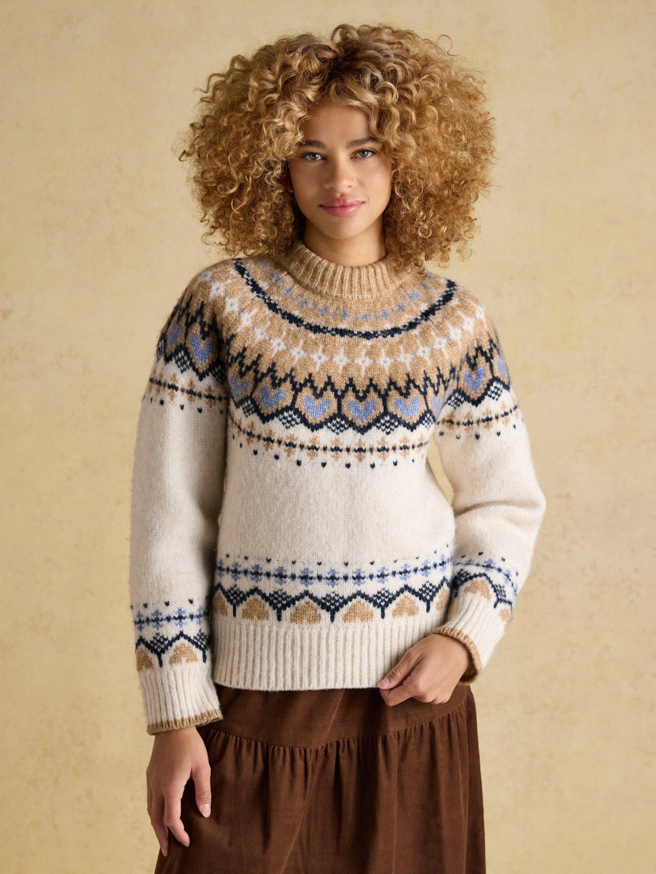 Joules Fairisle Knitted Jumper - Cream