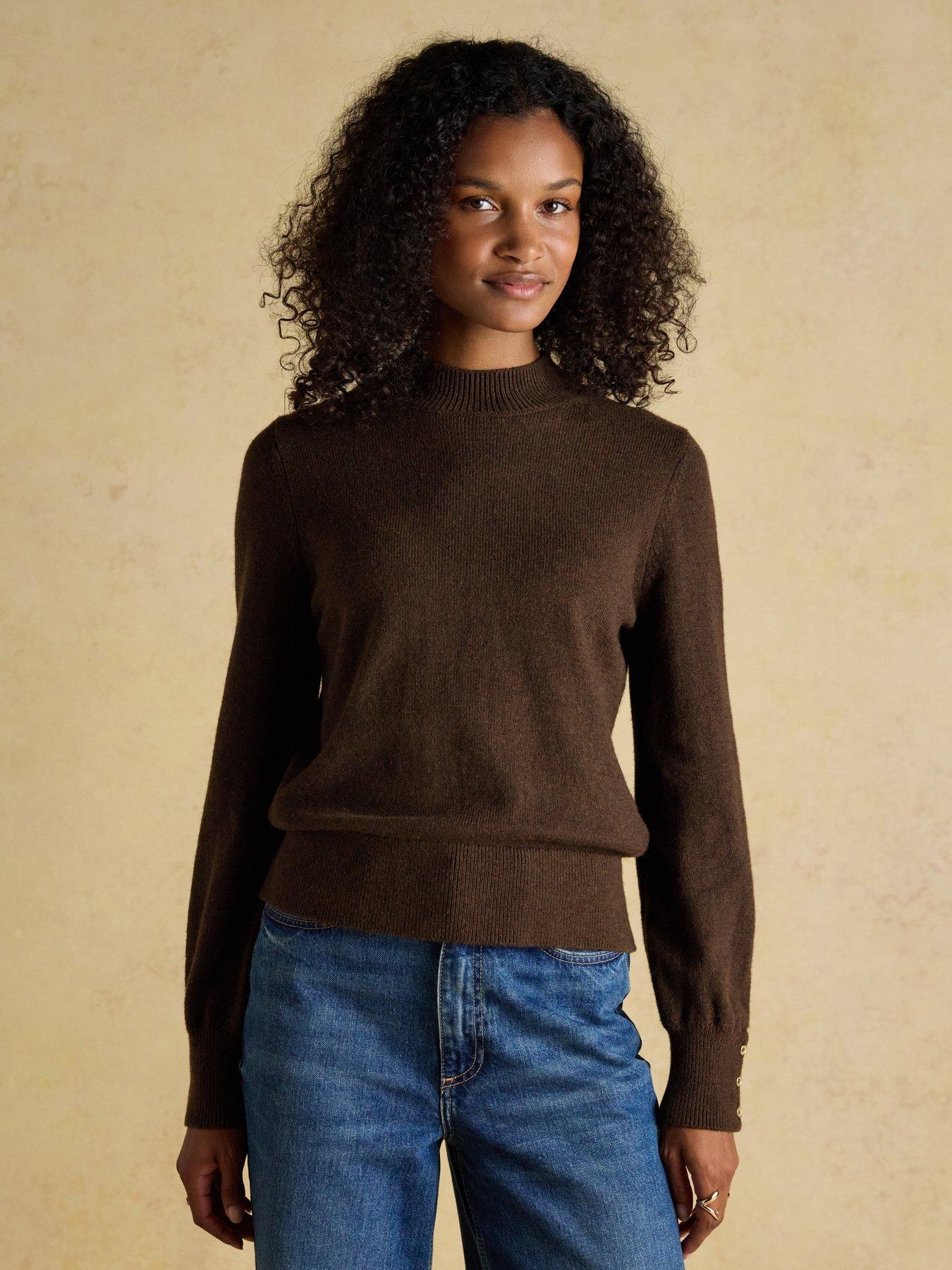  image of joules-high-neck-jumper-brown