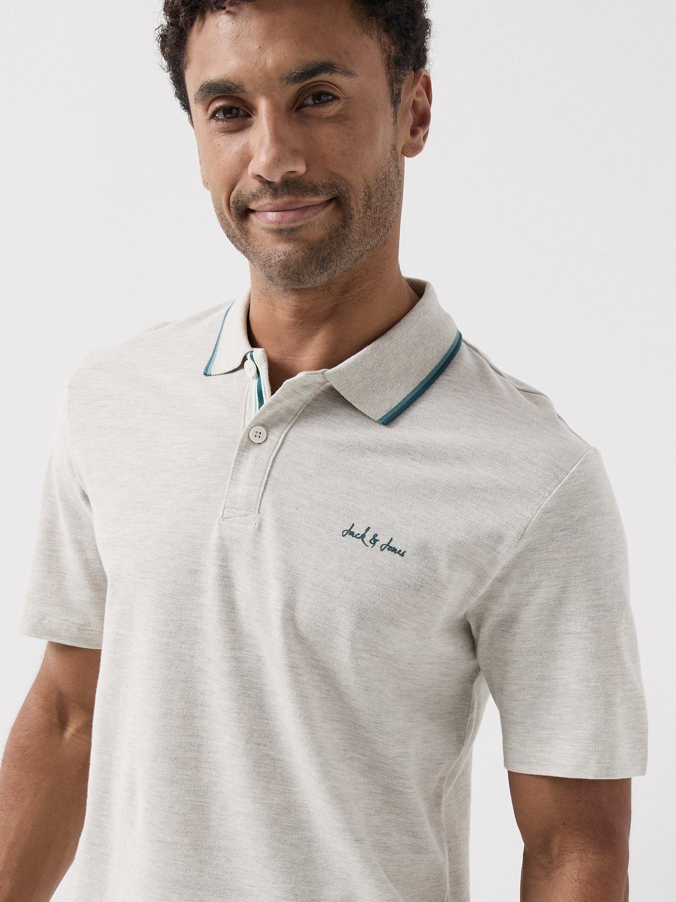 Image 4 of 4 of Jack & Jones Blaze Polo Shirt - Light Grey