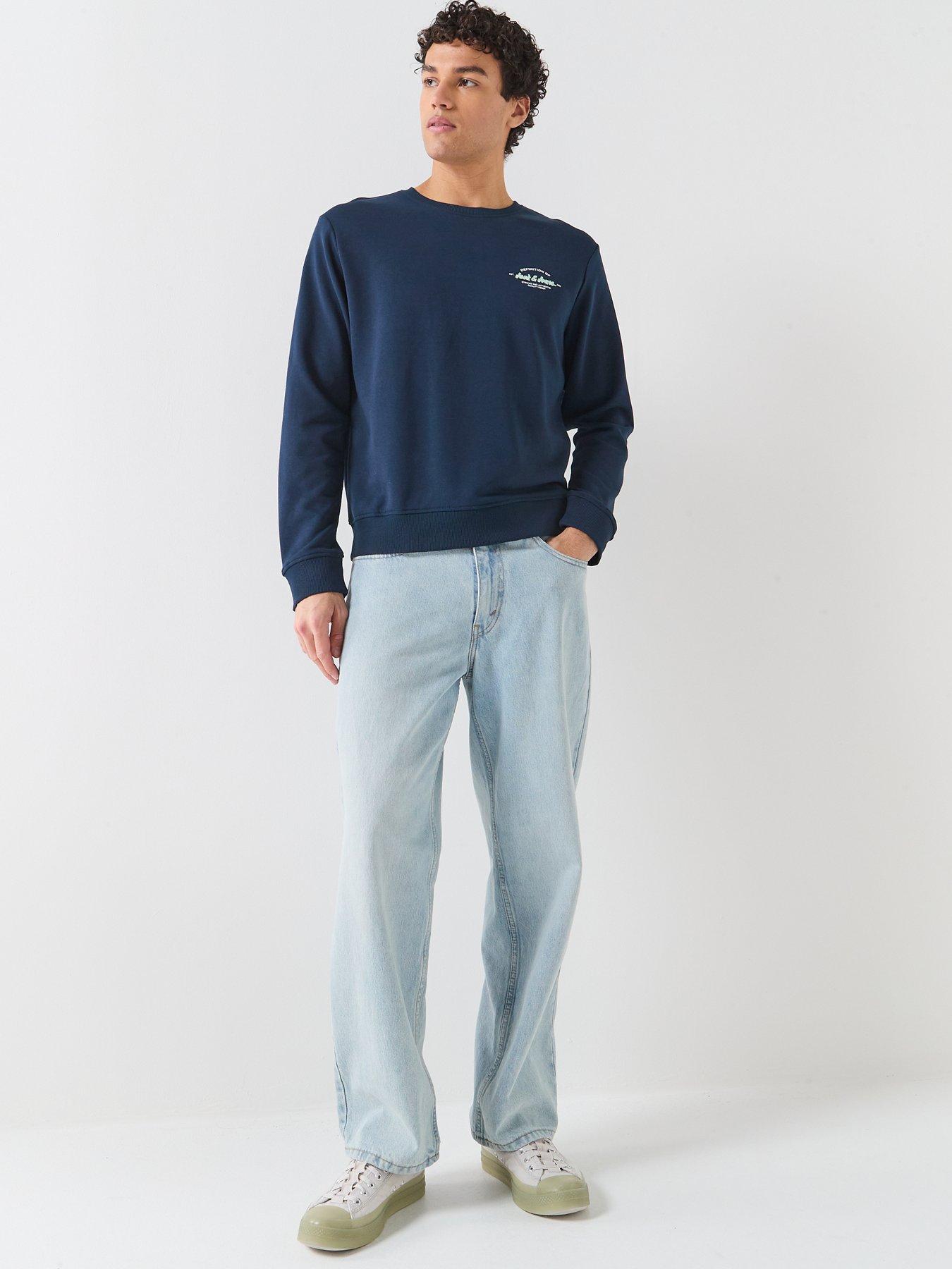 Image 3 of 5 of Jack & Jones Brandon Crew Sweater - Navy