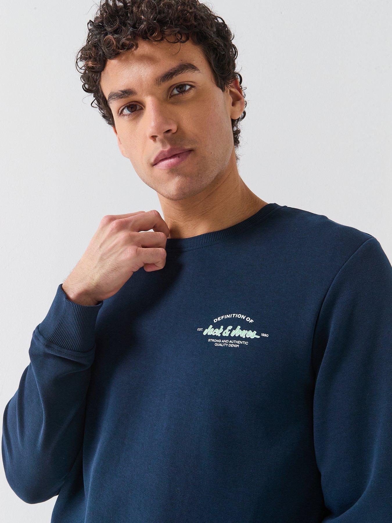 Image 4 of 5 of Jack & Jones Brandon Crew Sweater - Navy