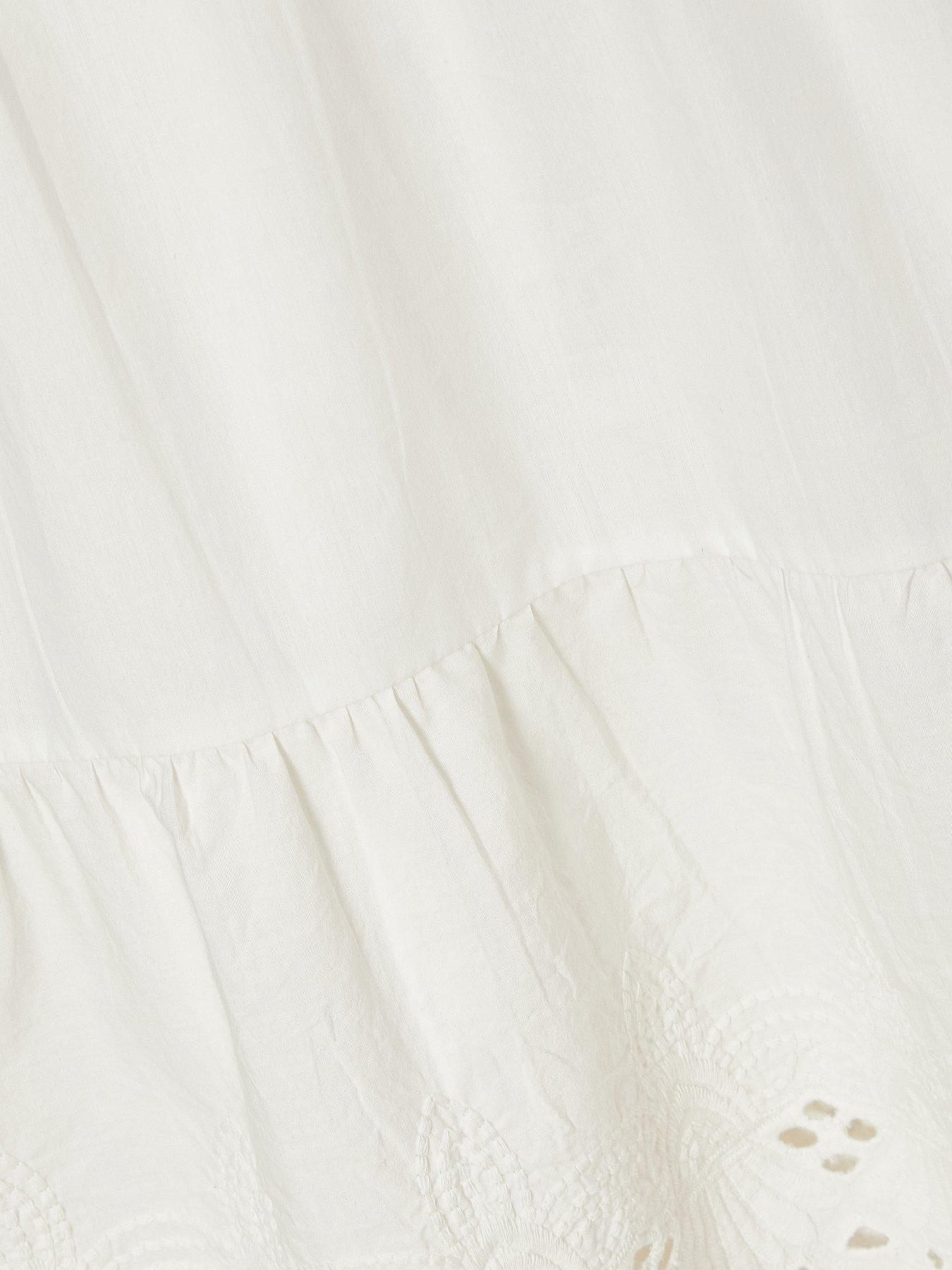 Image 6 of 6 of Quiz White Embroidered Midaxi Dress