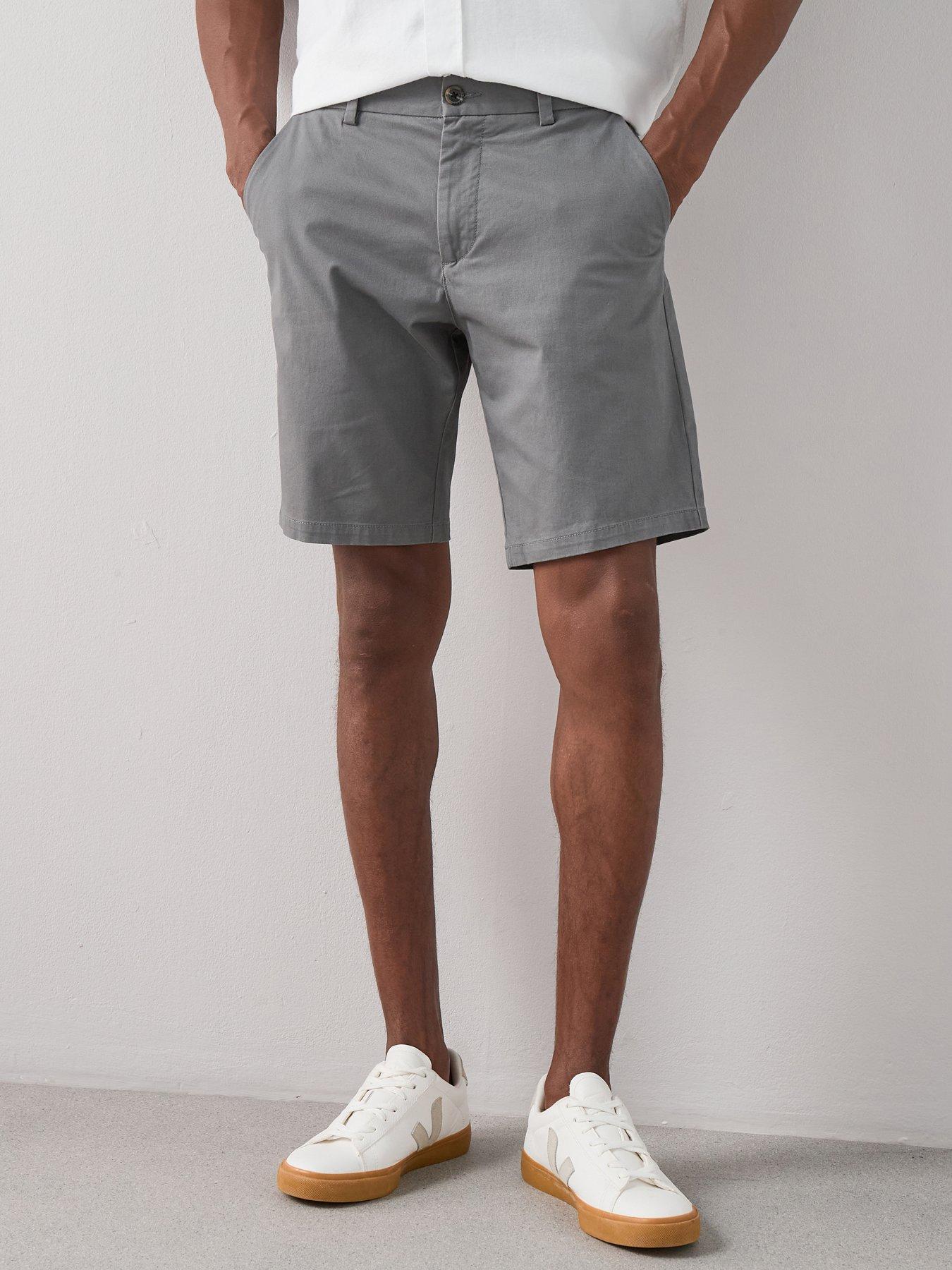 The Very Collection Cotton Rich Slim Fit Chino Shorts With Stretch - Charcoal