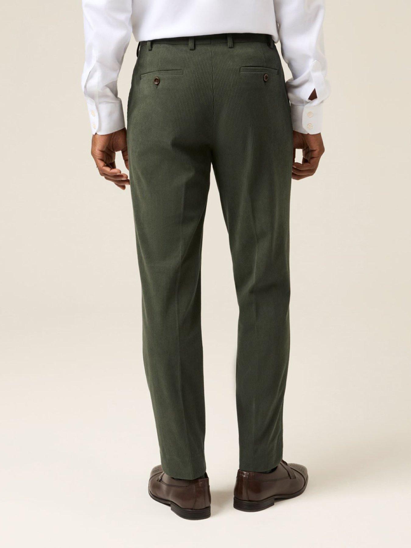 stillFront image of skopes-tailored-fit-dorsey-corduroy-suit-trousers-corduroy-dark-green