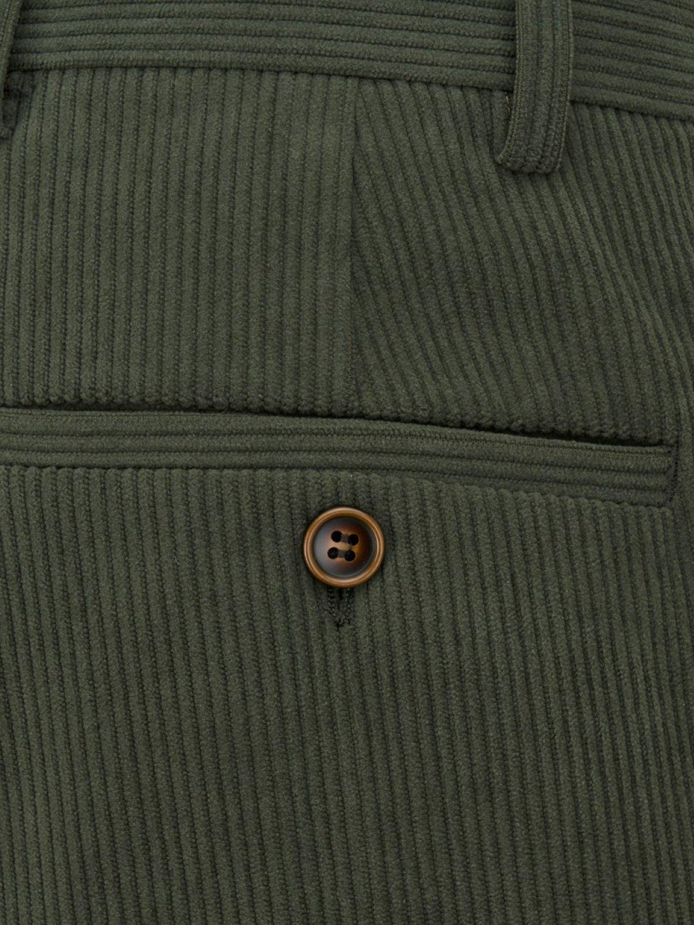  image of skopes-tailored-fit-dorsey-corduroy-suit-trousers-corduroy-dark-green