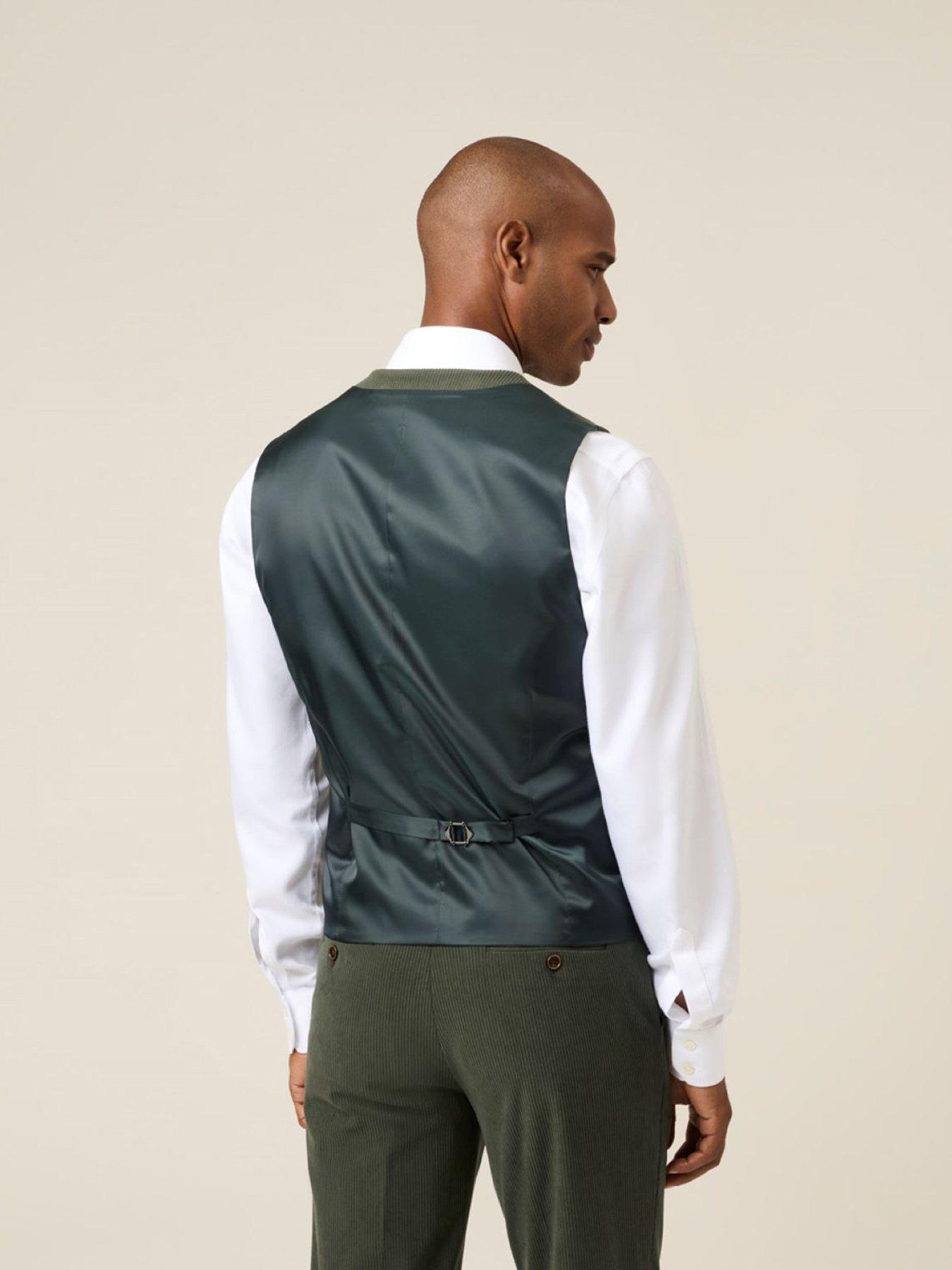  image of skopes-dorsey-corduroy-waistcoat-dark-green