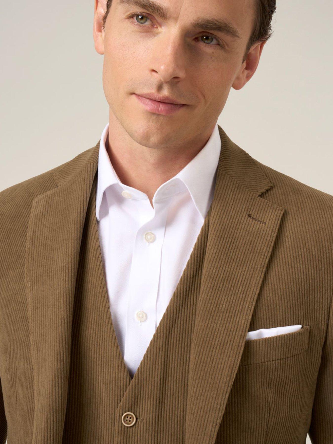 Image 4 of 6 of Skopes Tailored Fit Dorsey Corduroy Suit Jacket - Brown