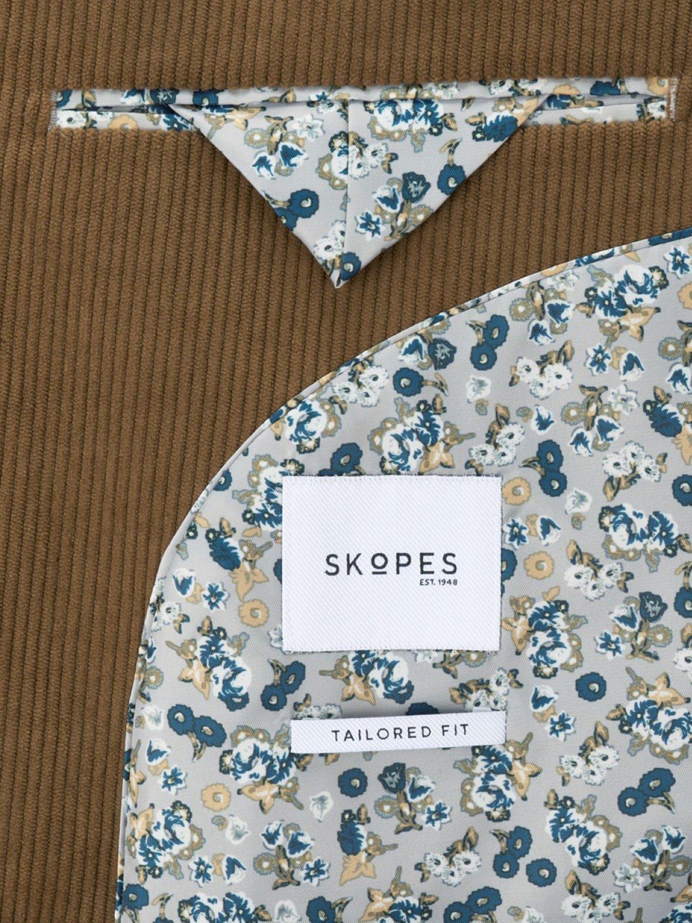  image of skopes-tailored-fit-dorsey-corduroy-suit-jacket-brown