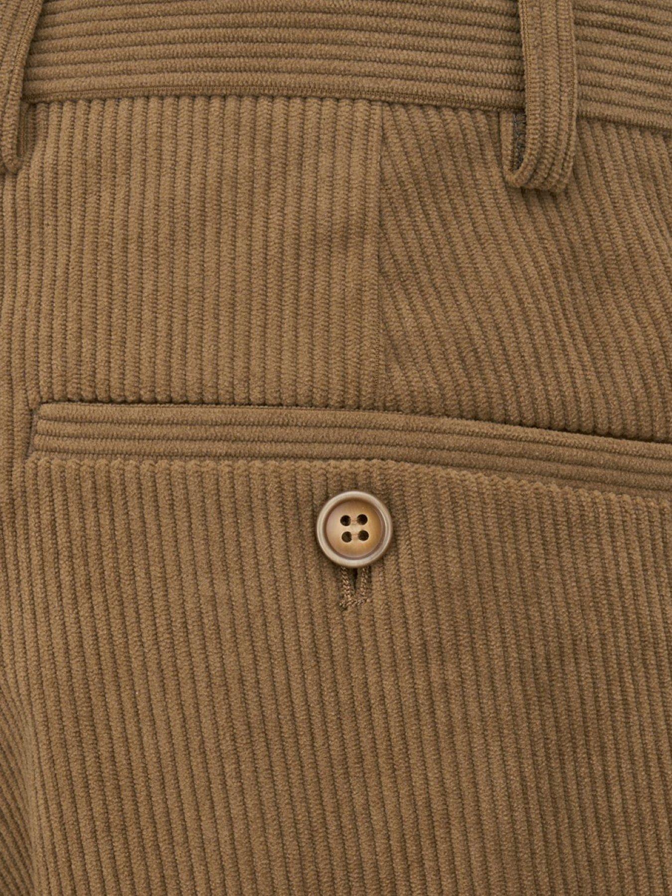  image of skopes-tailored-fit-dorsey-corduroy-suit-trousers-brown