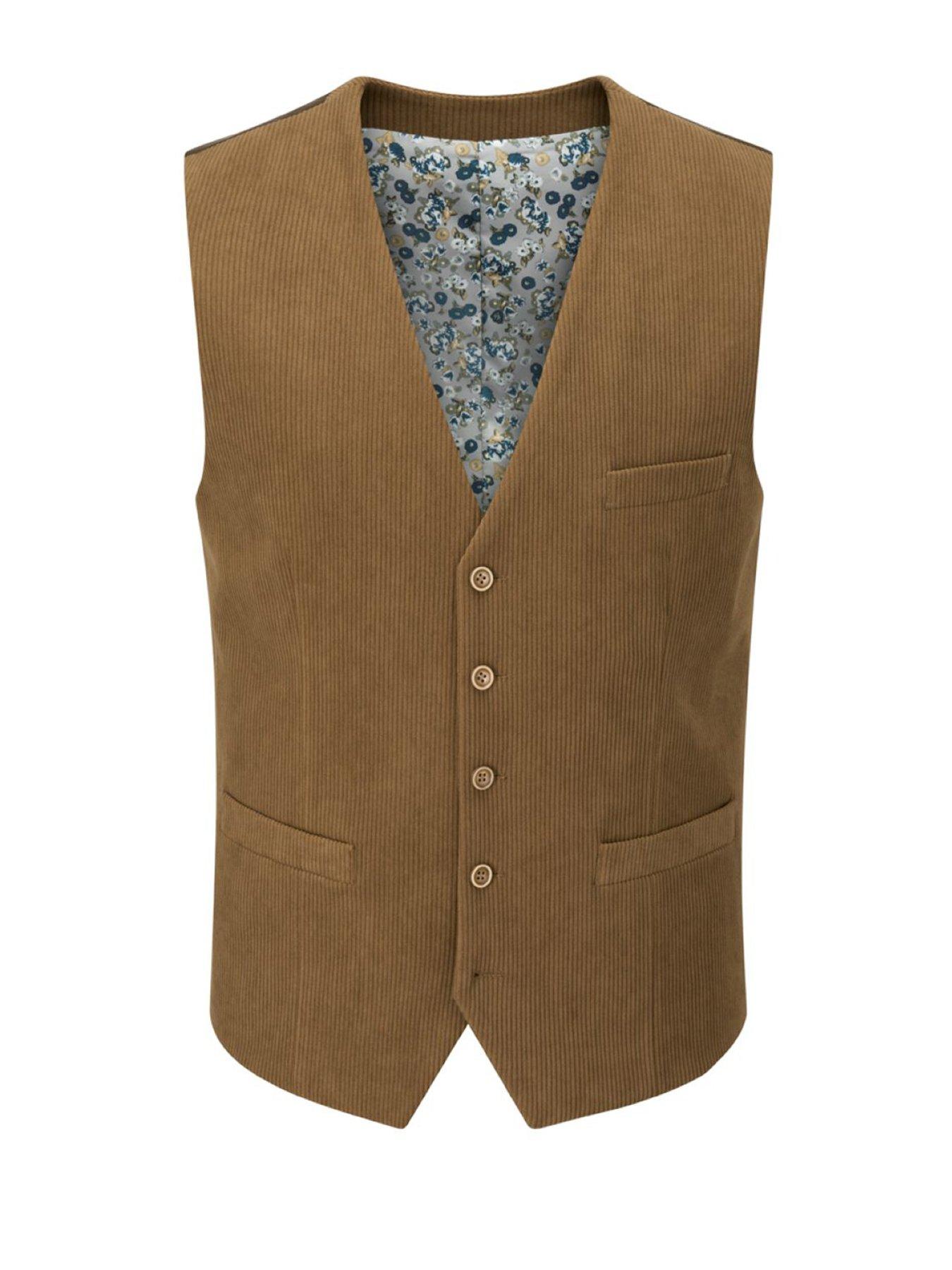  image of skopes-dorsey-corduroy-waistcoat-brown