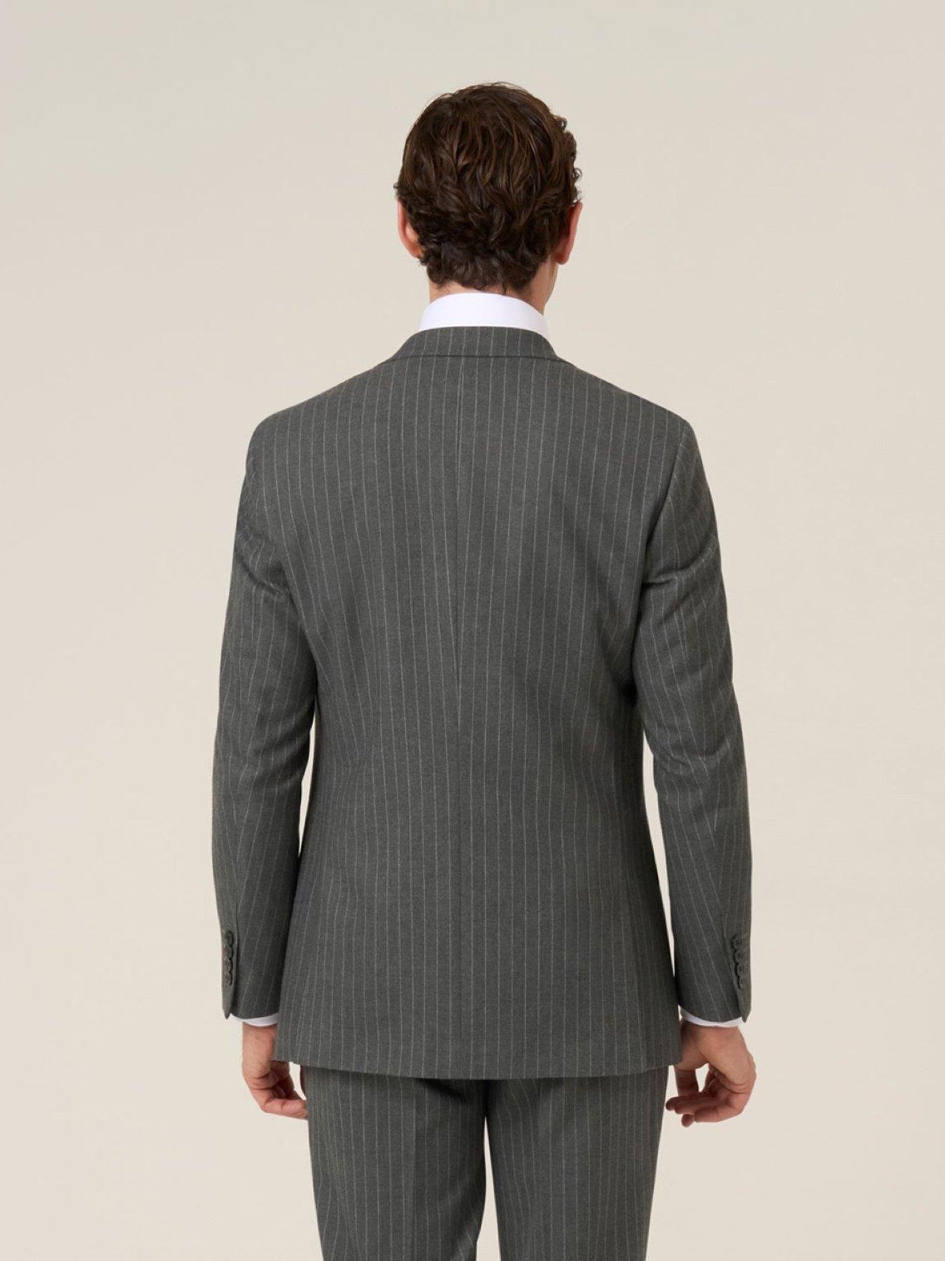 Image 2 of 6 of Skopes Tailored Fit Cassius Grey Chalkstripe Suit Jacket