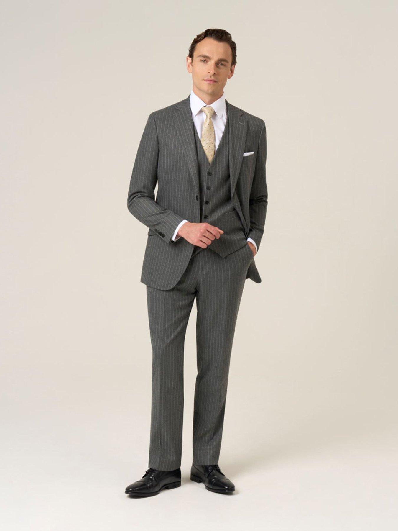 Image 3 of 6 of Skopes Tailored Fit Cassius Grey Chalkstripe Suit Jacket