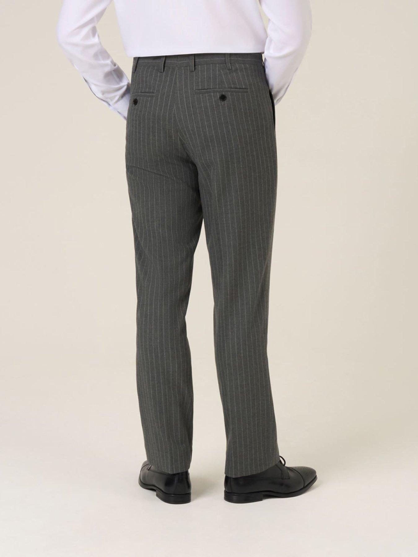  image of skopes-tailored-fit-cassius-grey-chalkstripe-suit-trousers-dark-grey