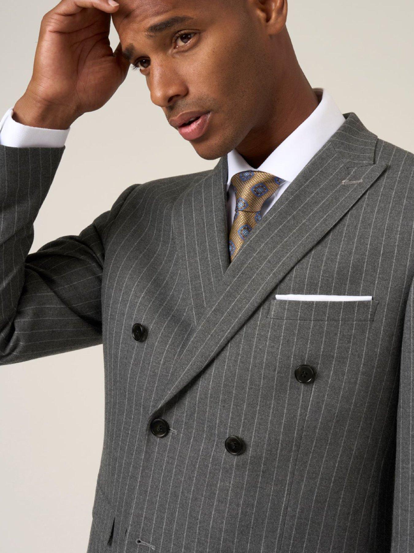 Image 4 of 5 of Skopes Double Breasted Cassius Grey Chalkstripe Suit Jacket