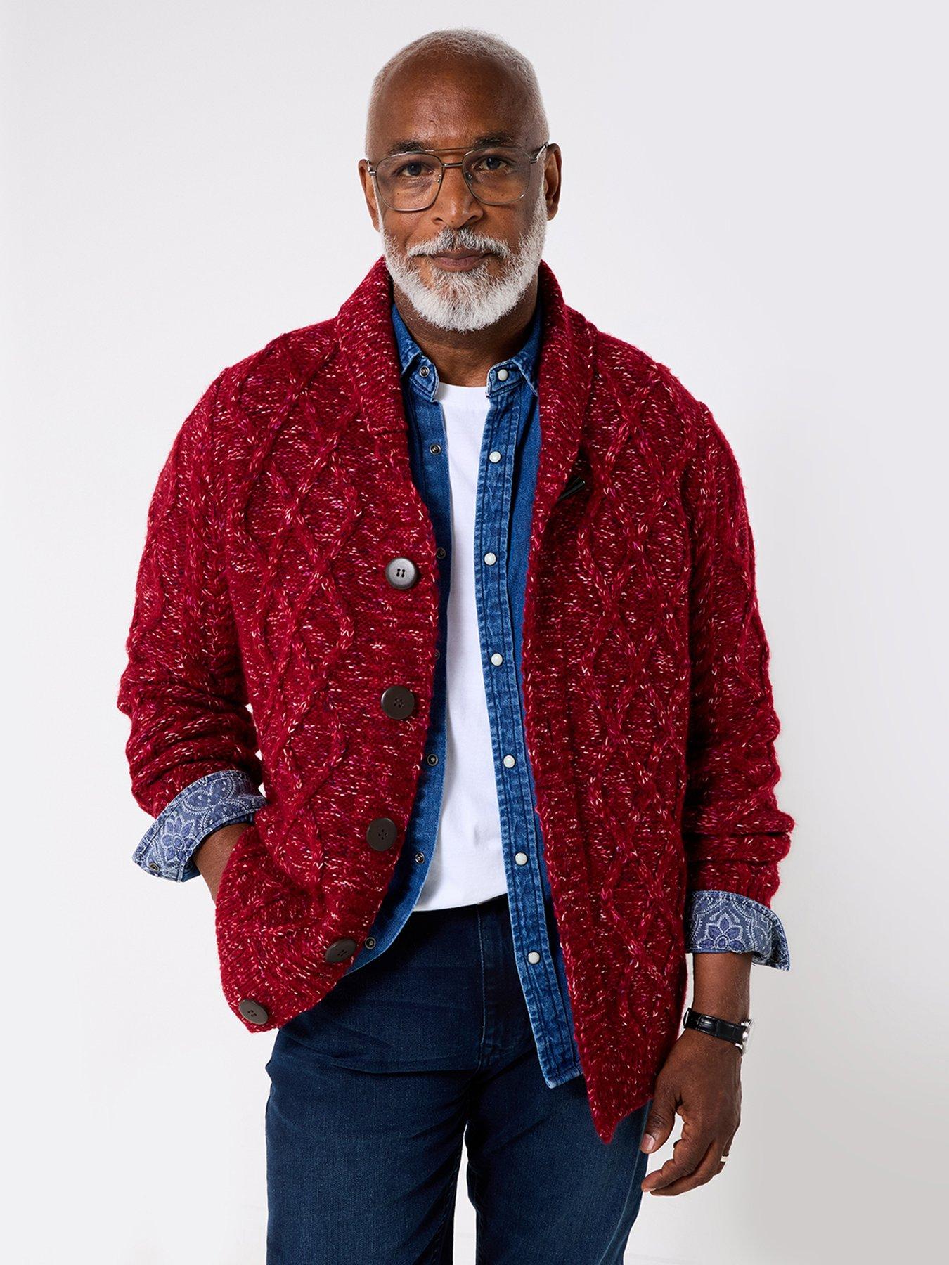 Joe Browns Chunky Cable Knitted Cardigan - Red