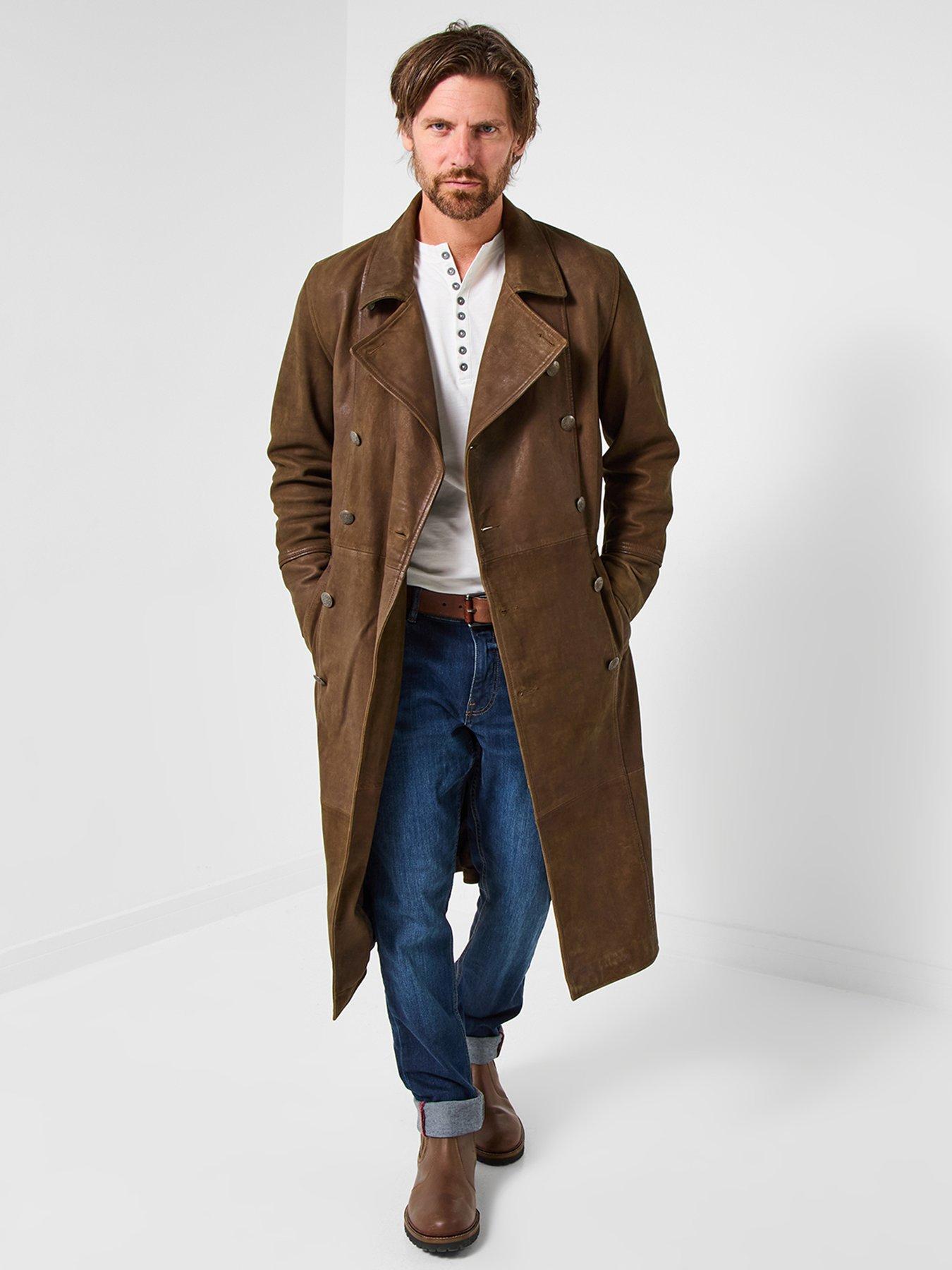 undefined Leather Military Overcoat