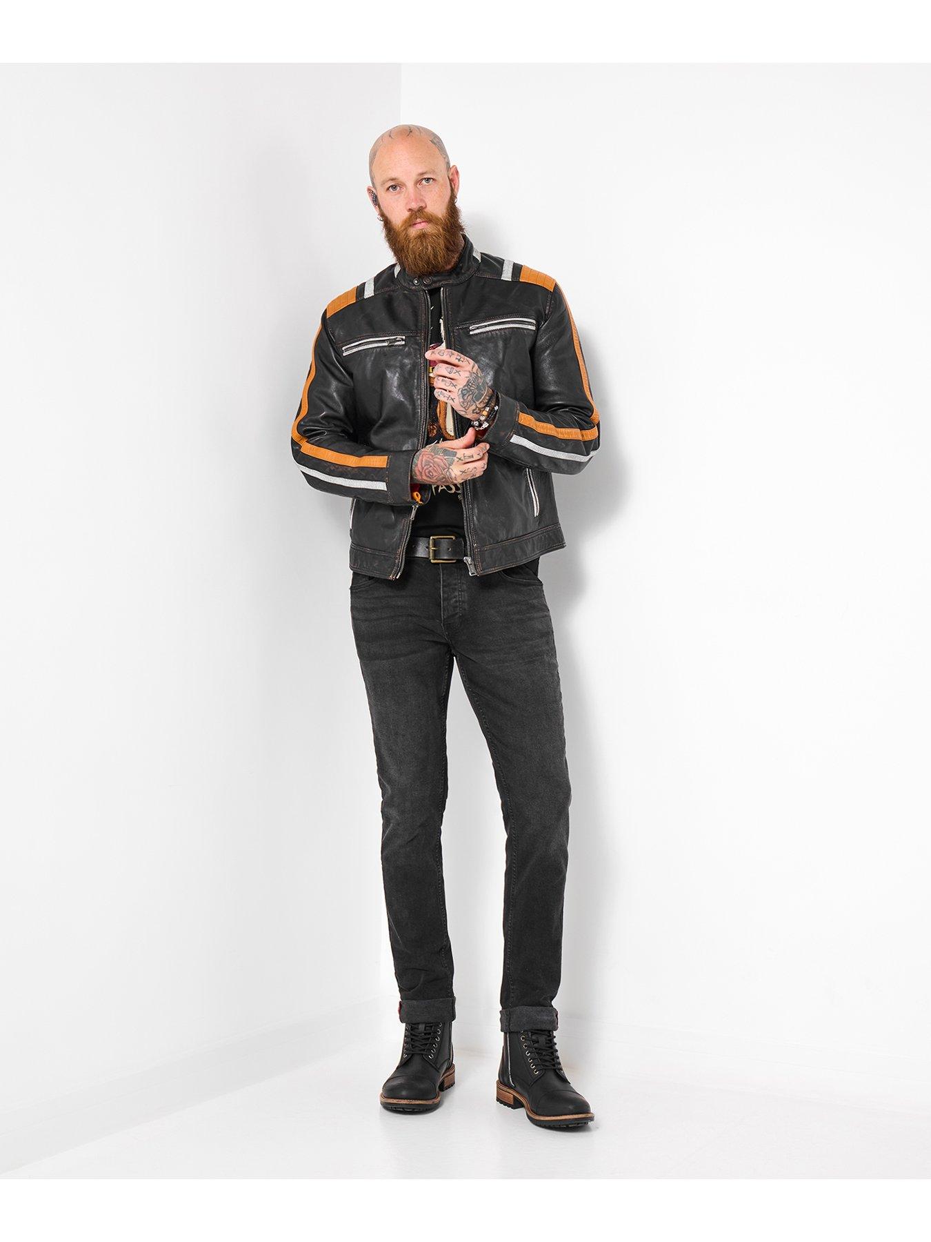 Image 2 of 6 of Joe Browns Black Leather Biker Jacket