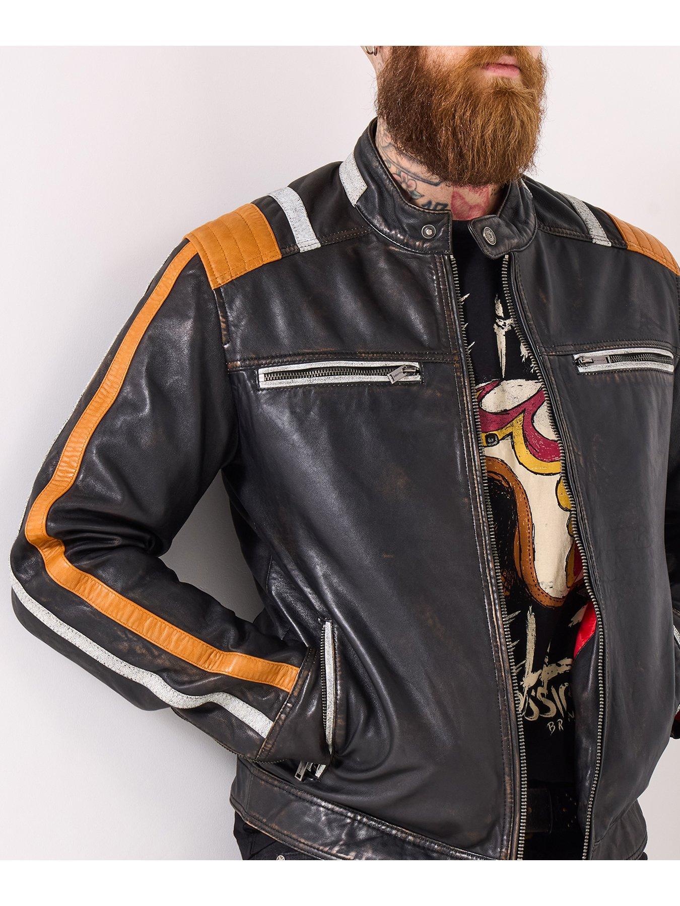 Image 4 of 6 of Joe Browns Black Leather Biker Jacket