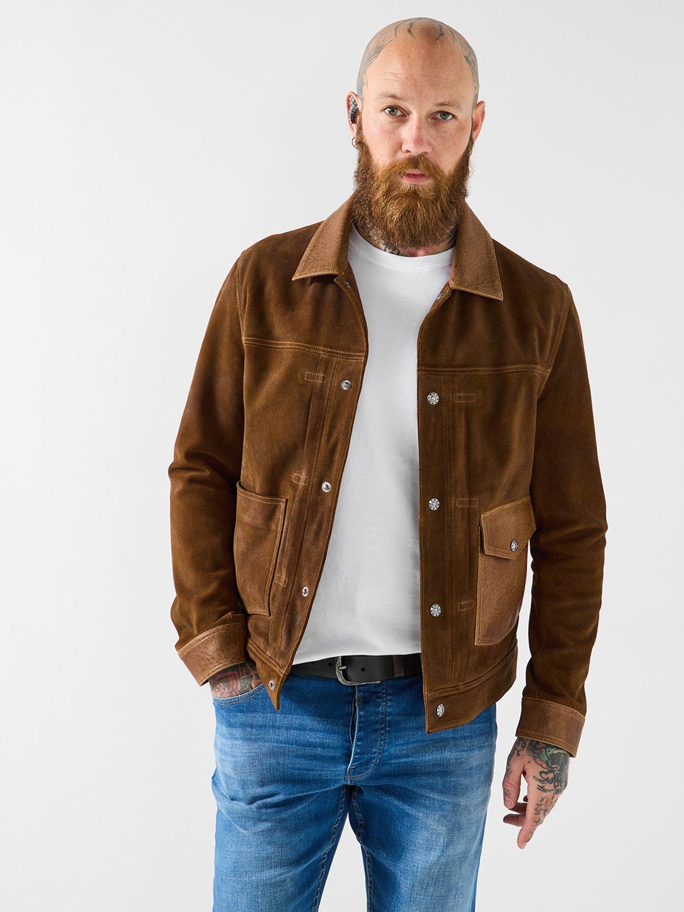 undefined Mixed Leather and Suede Jacket