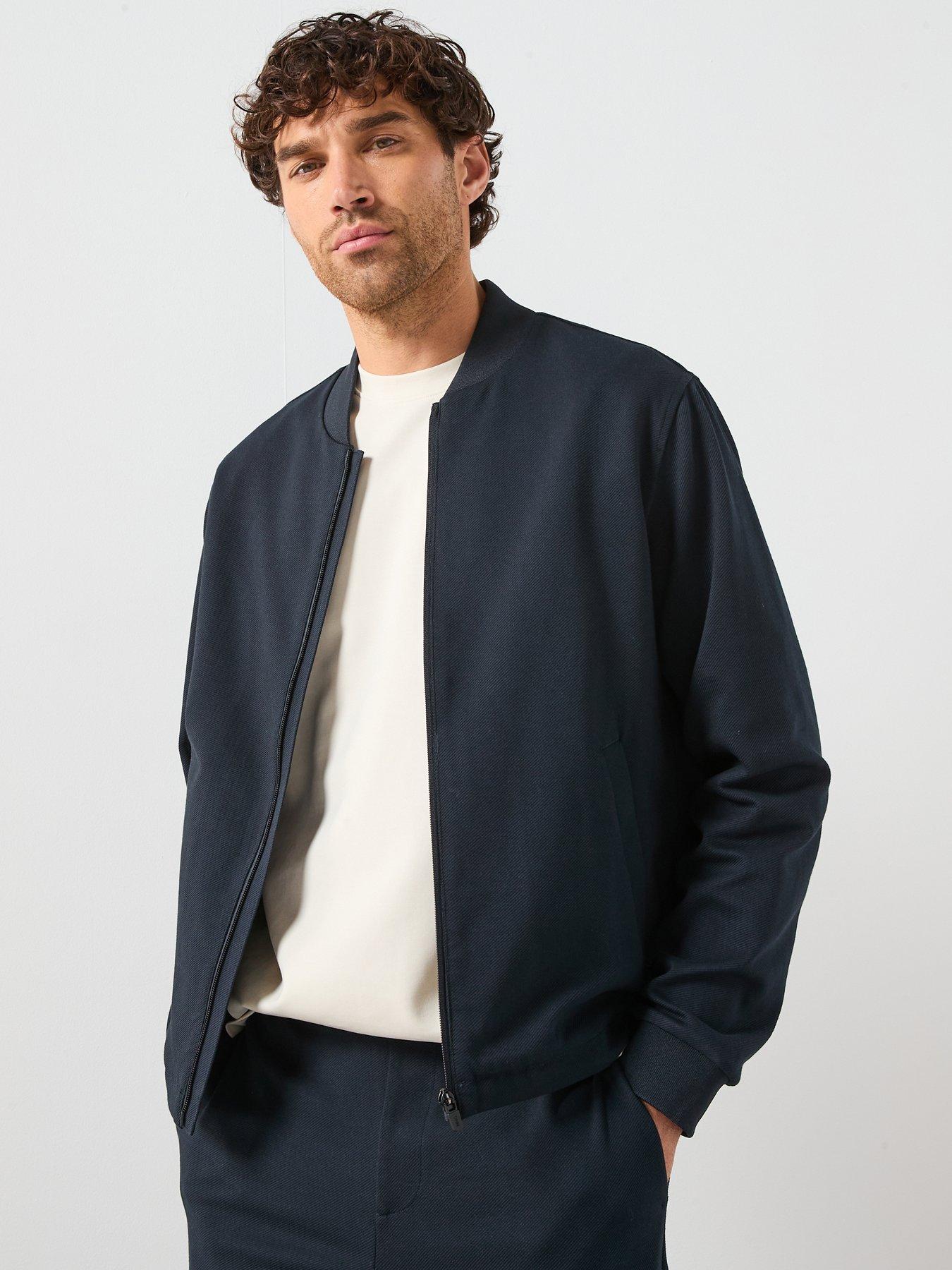 Mango Jens Fine Rib Performance Sweat Bomber - Navy