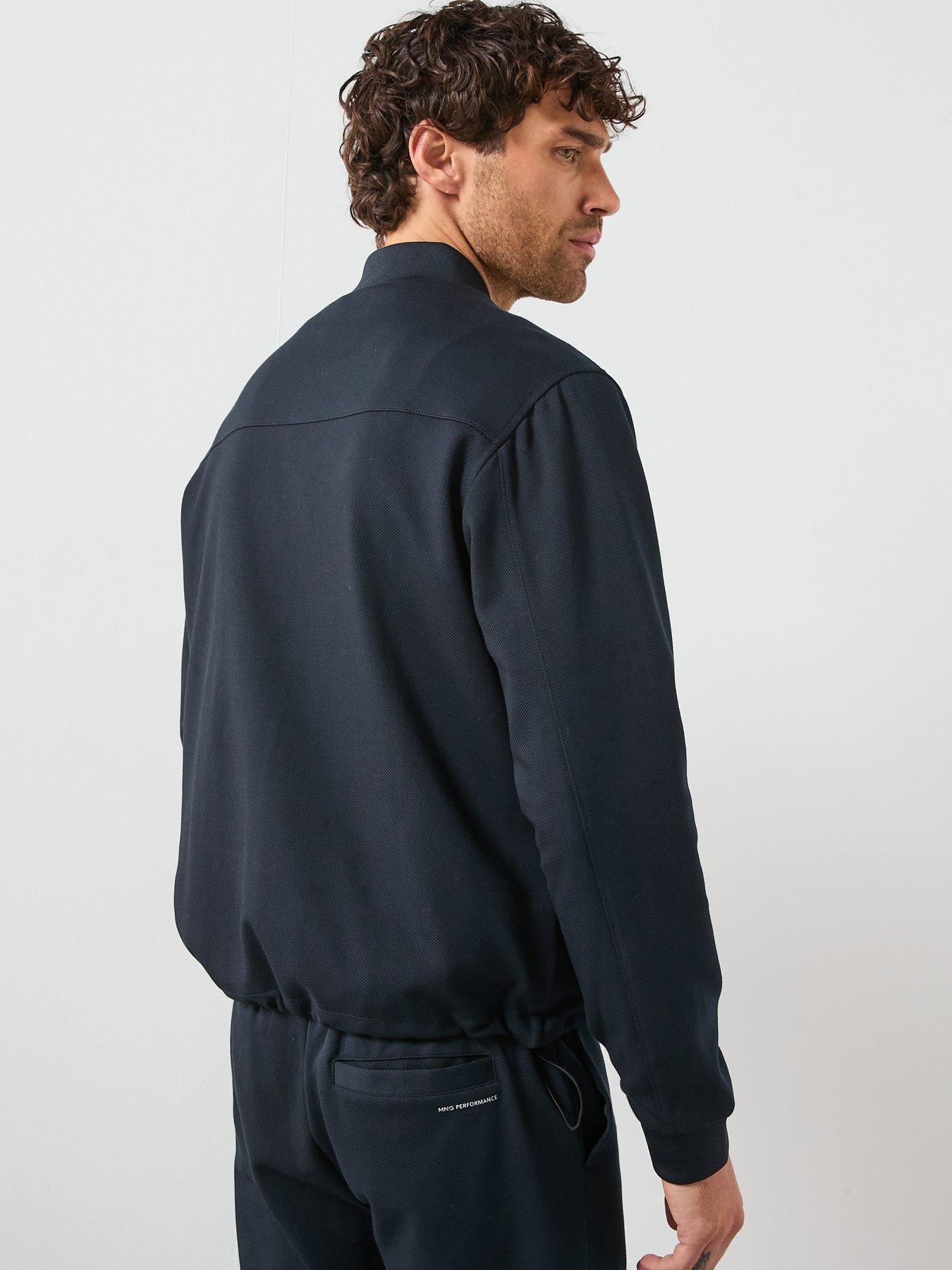 Image 2 of 5 of Mango Jens Fine Rib Performance Sweat Bomber - Navy