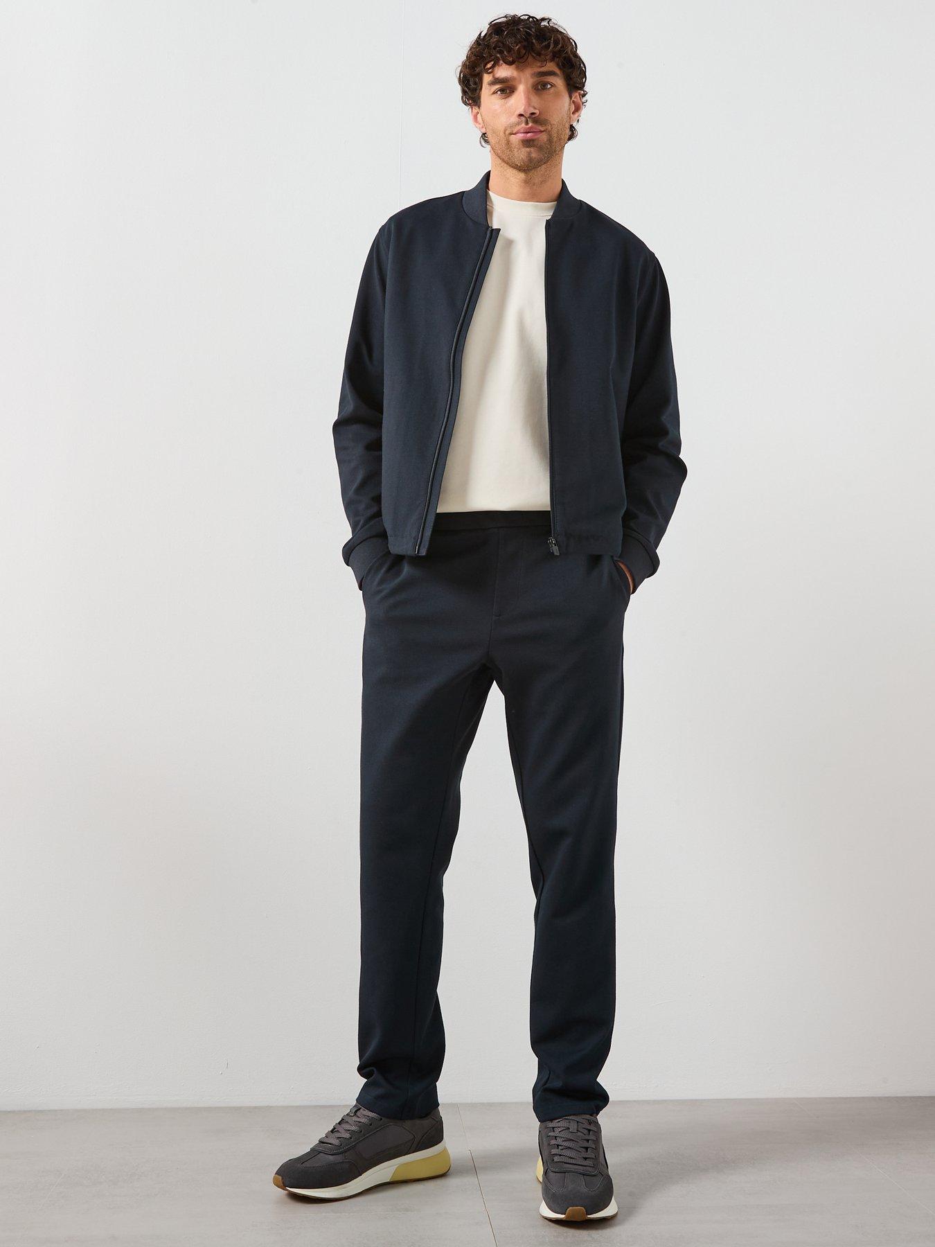 Image 3 of 5 of Mango Jens Fine Rib Performance Sweat Bomber - Navy