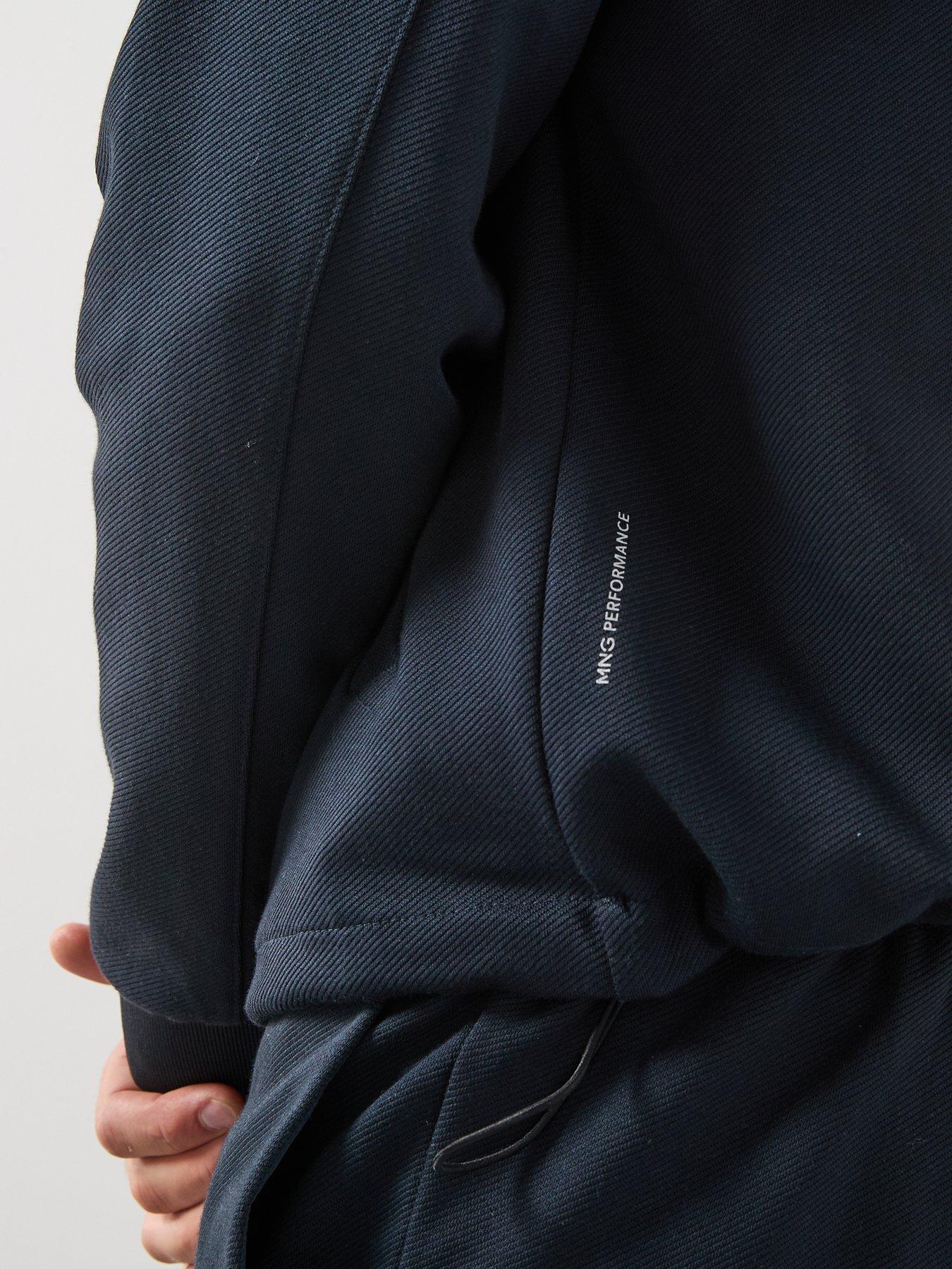 Image 4 of 5 of Mango Jens Fine Rib Performance Sweat Bomber - Navy
