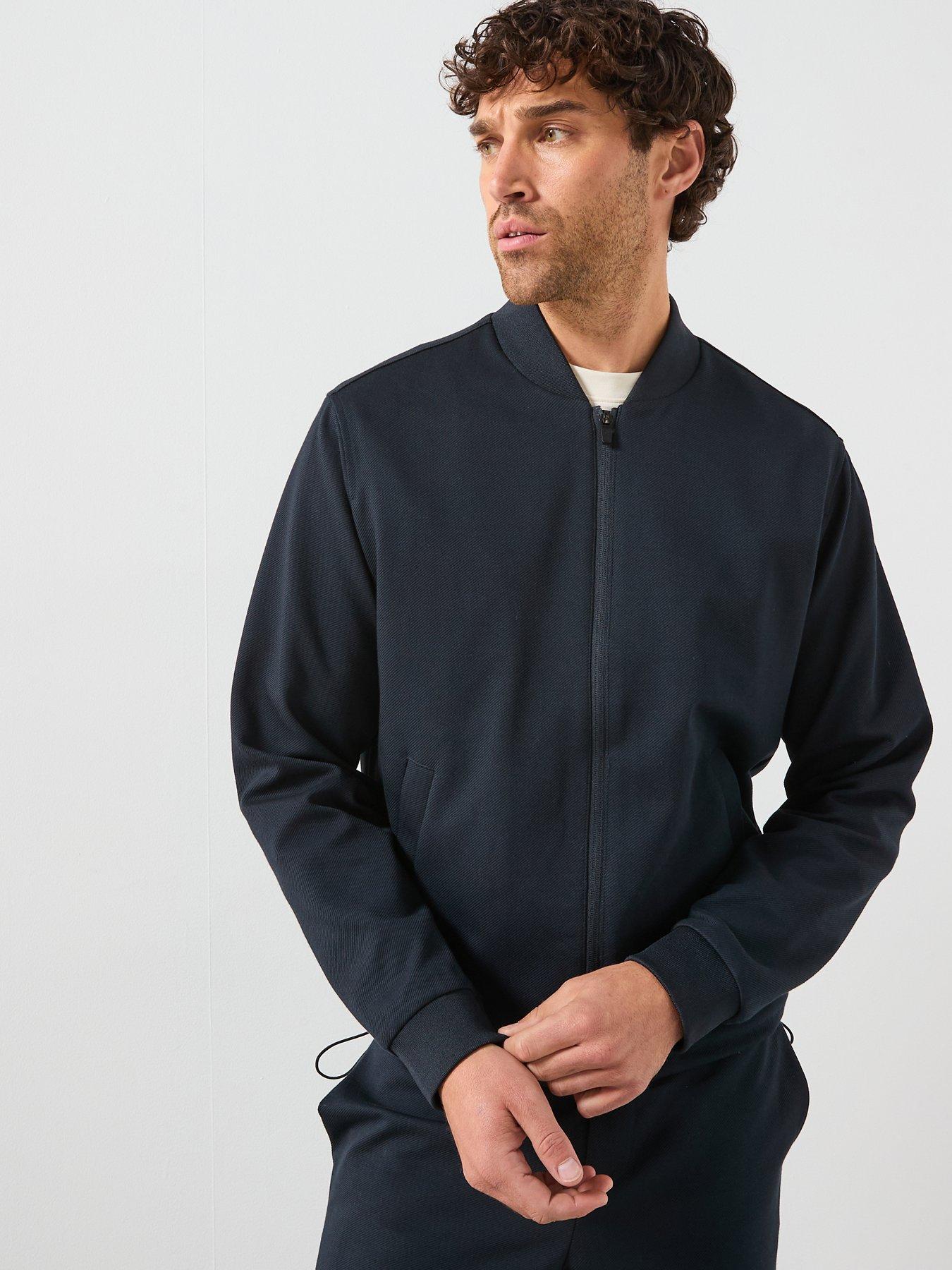 Image 5 of 5 of Mango Jens Fine Rib Performance Sweat Bomber - Navy