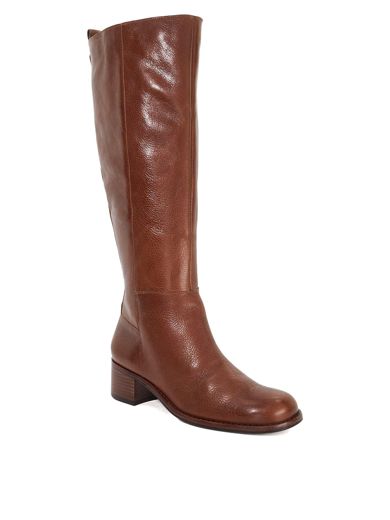 Image 3 of 6 of Dune London Turner Leather Knee High Boots - Tan
