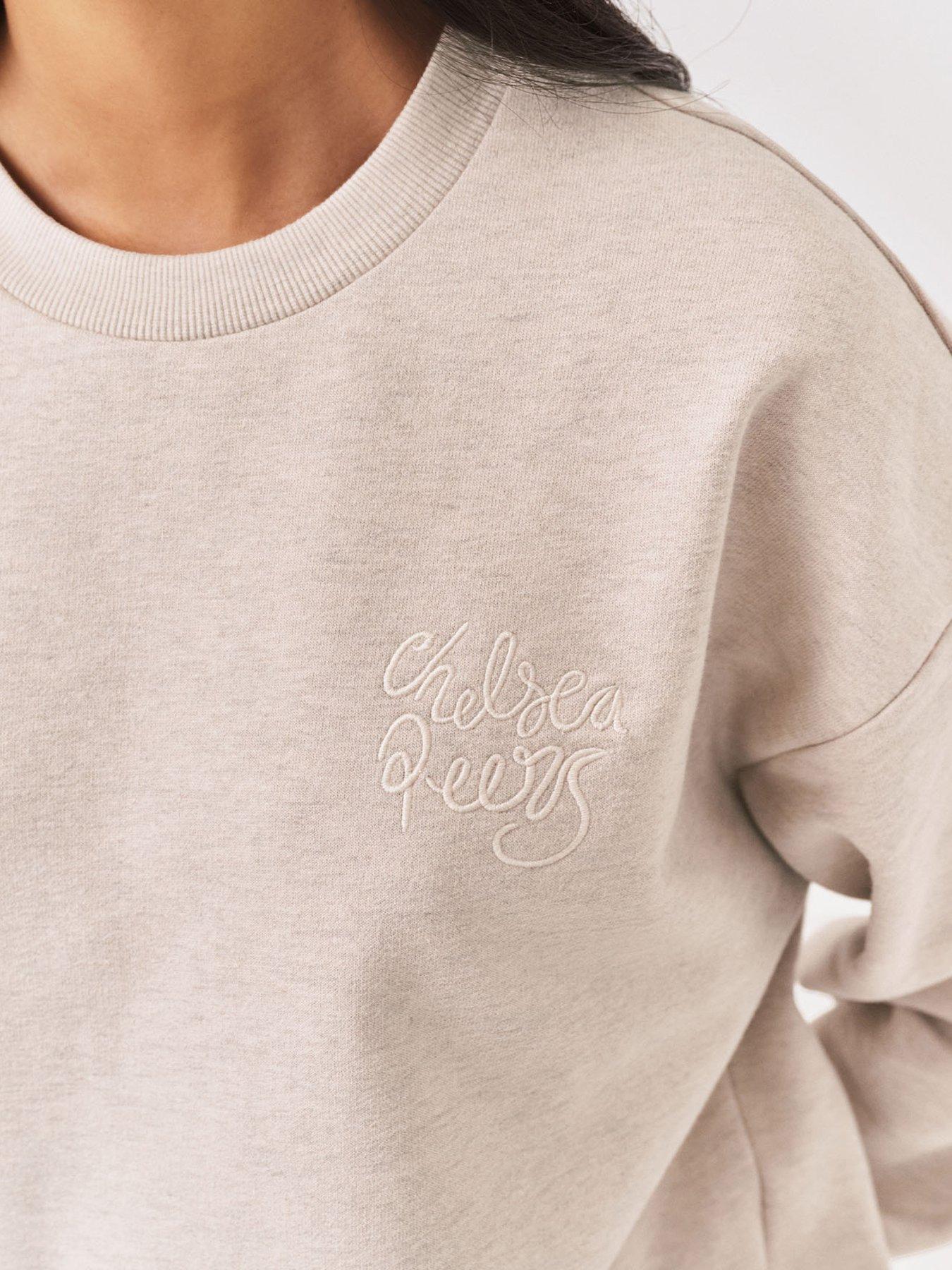 Image 5 of 6 of CHELSEA PEERS Branded Crew Neck Sweatshirt - Beige