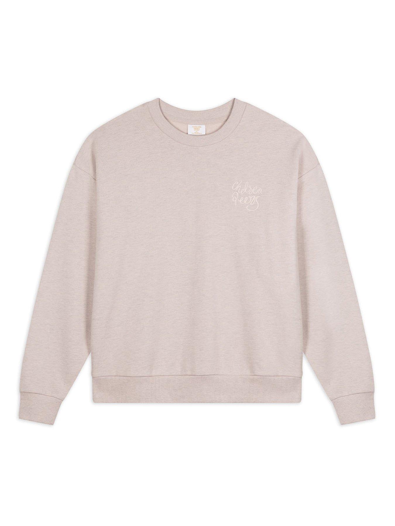 Image 6 of 6 of CHELSEA PEERS Branded Crew Neck Sweatshirt - Beige