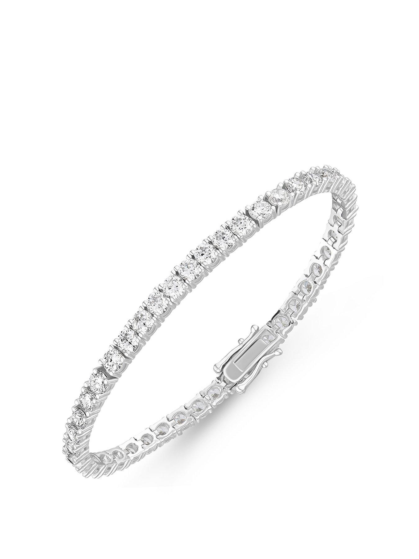 undefined Silver Cubic Zirconia Tennis Bracelet