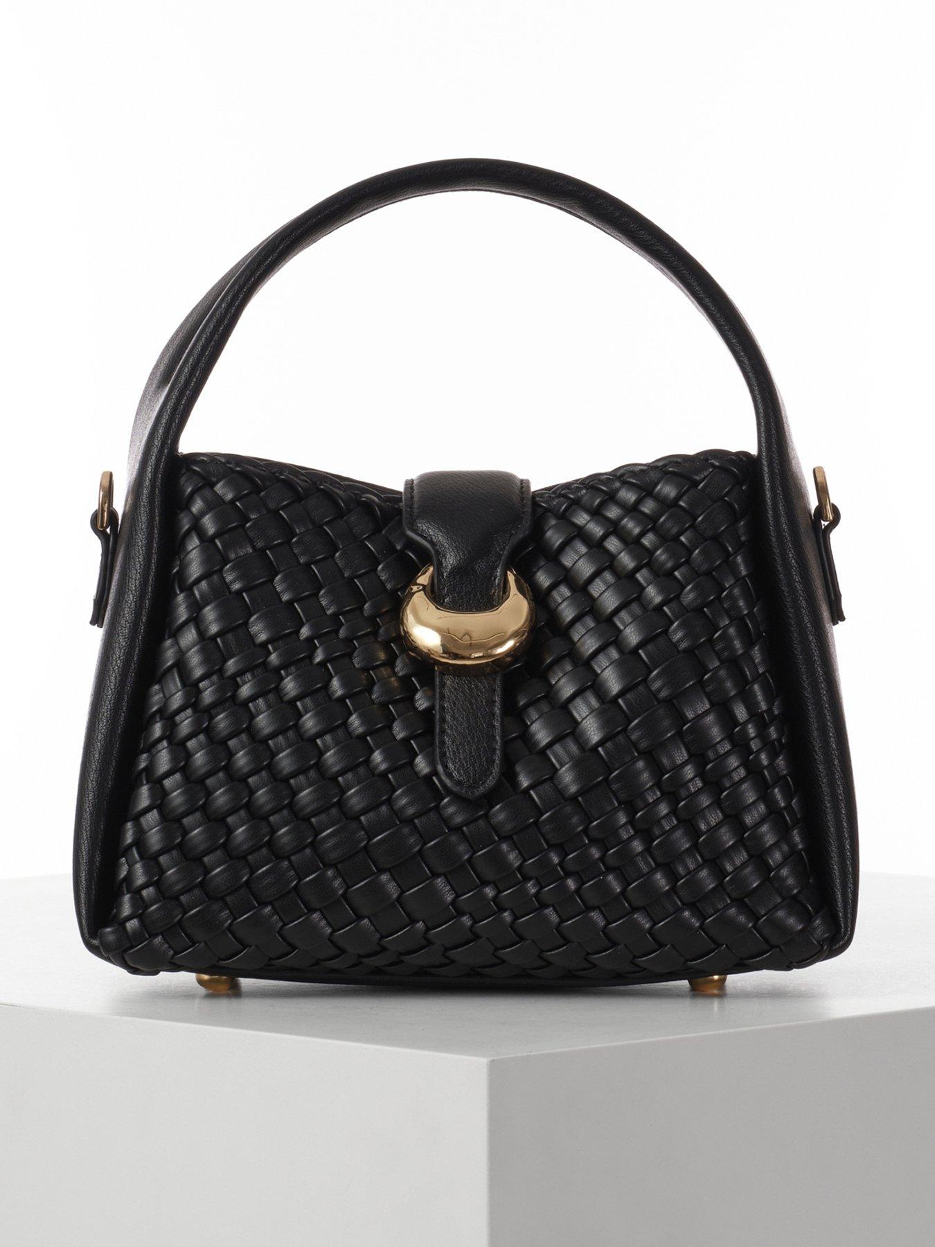 Image 1 of 5 of Luella Grey Maggie Black Weave Crossbody Bag