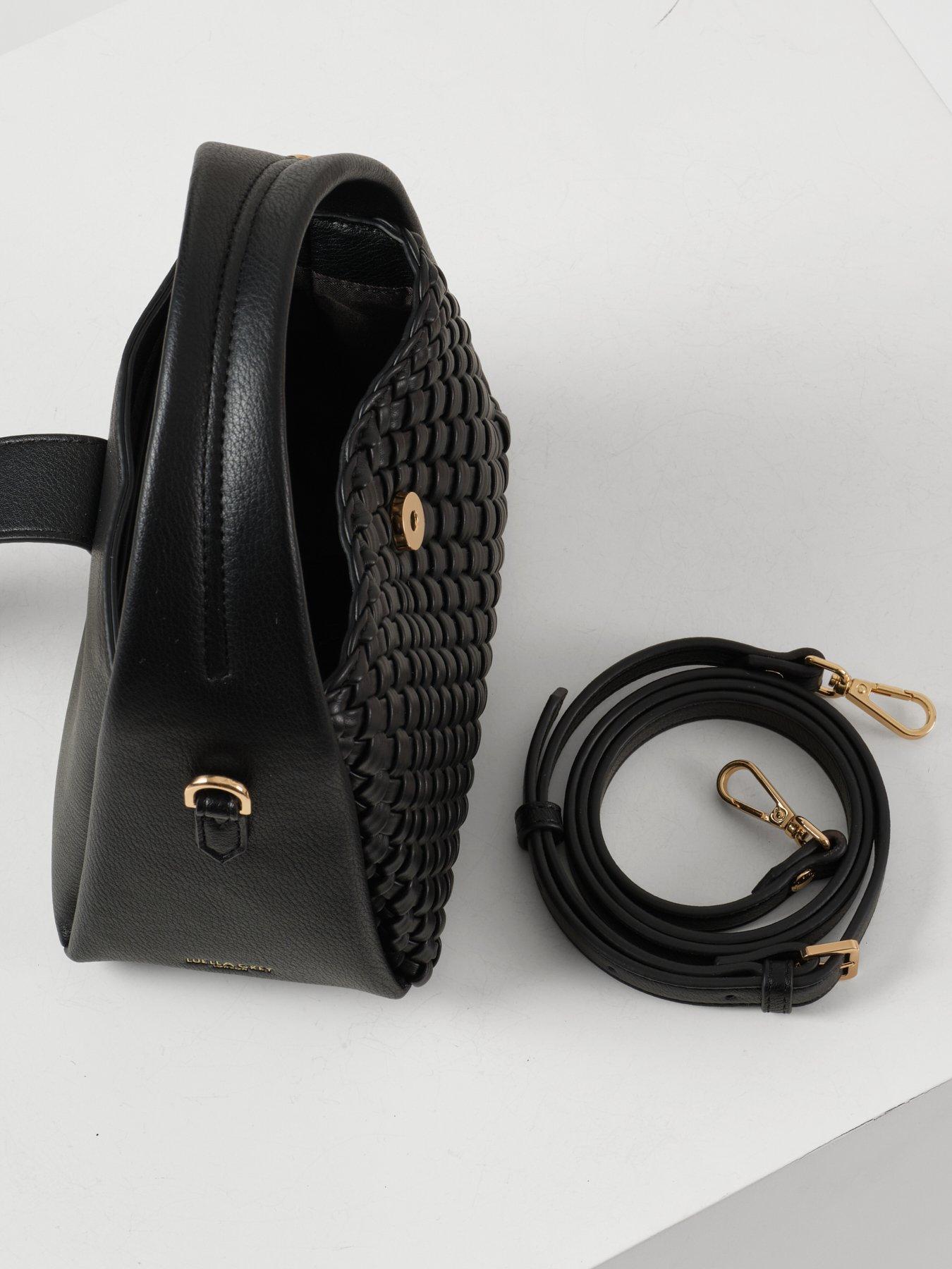 Image 4 of 5 of Luella Grey Maggie Black Weave Crossbody Bag