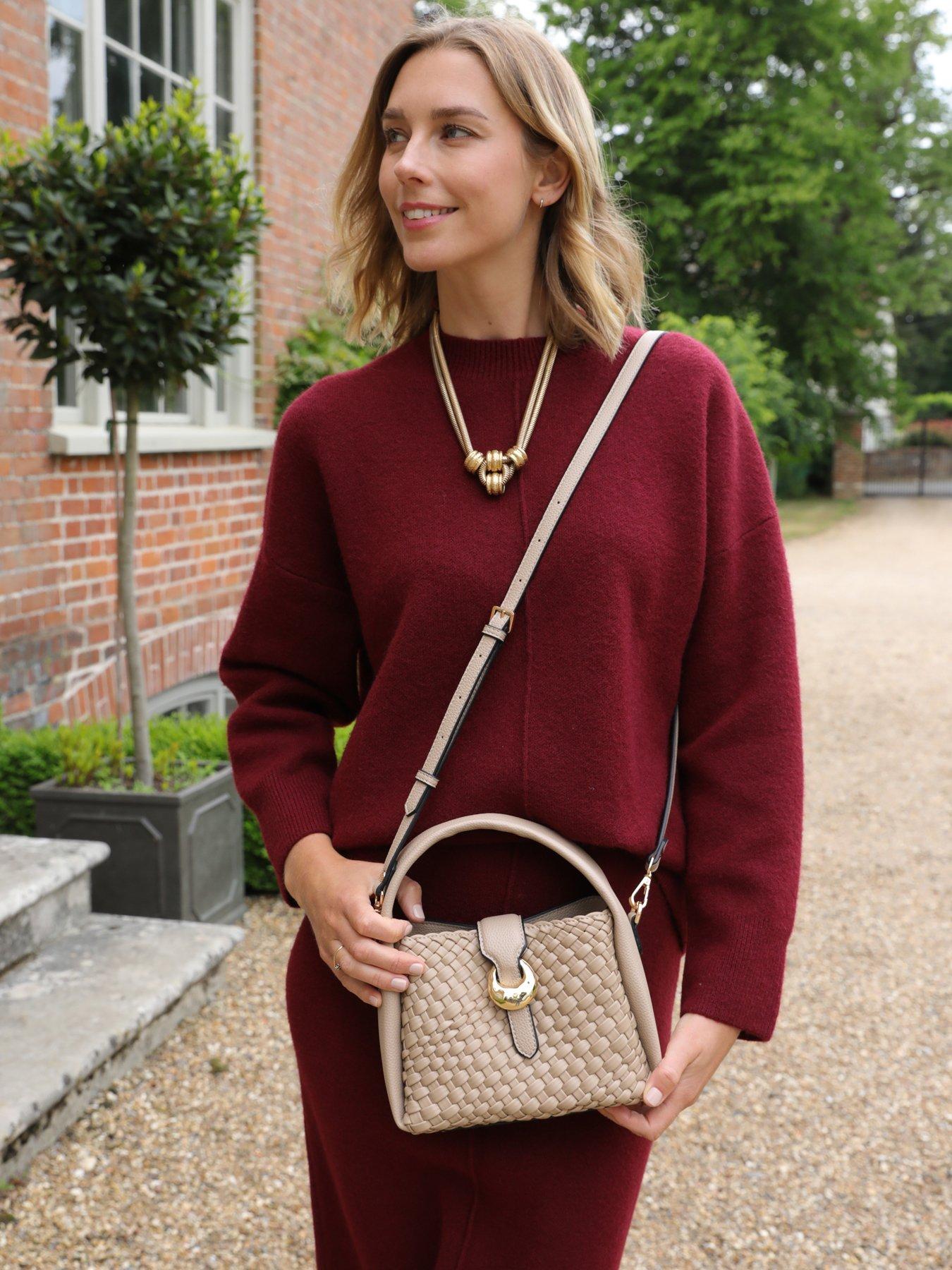 Luella Grey Maggie Mushroom Weave Crossbody Bag - Beige