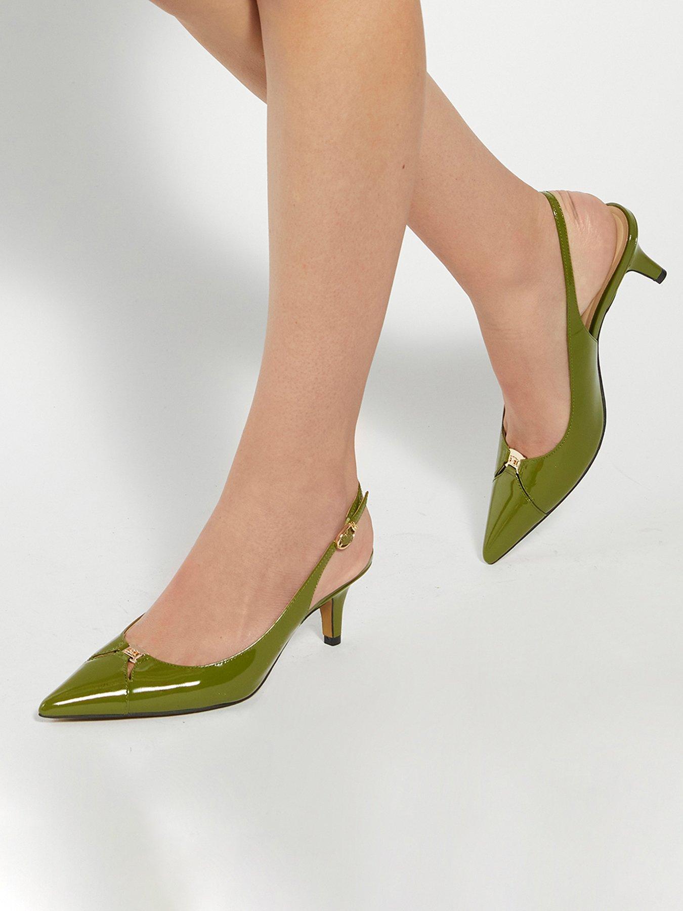 Dune London Distinctive Slingback Heels - Green