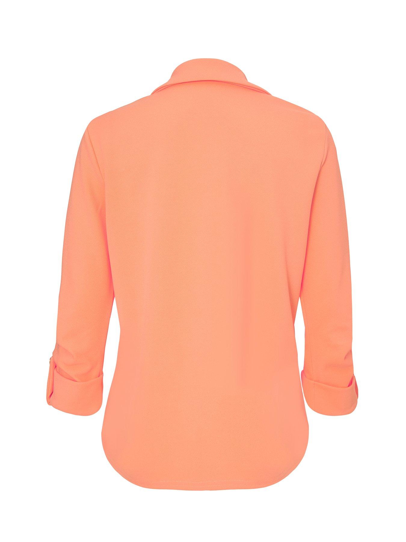 Image 6 of 6 of Quiz Petite Coral Ruched Sleeve Blazer