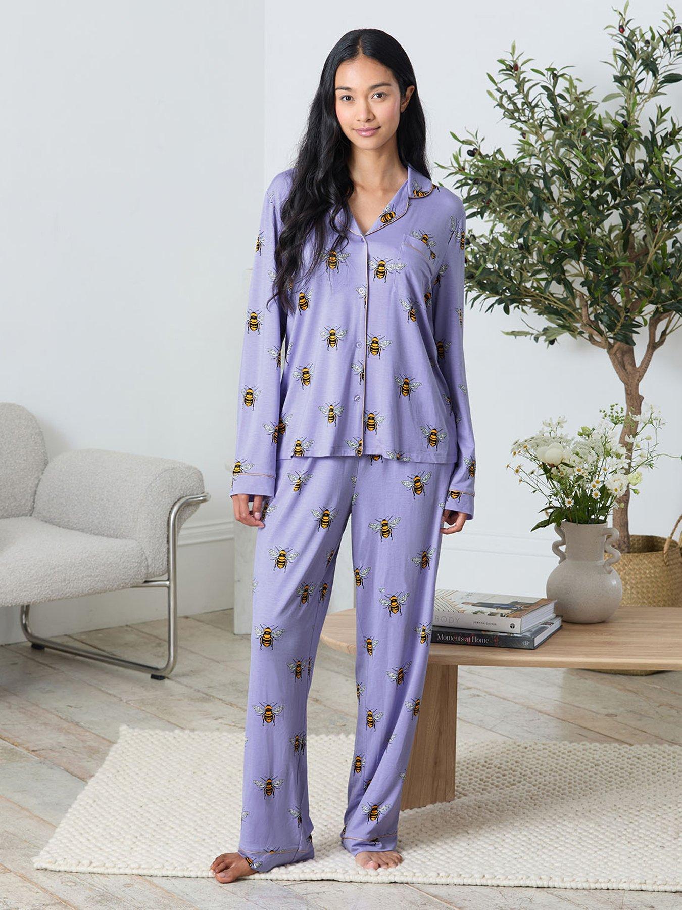 Image 1 of 6 of CHELSEA PEERS Classic Long Button Up Set - Lilac