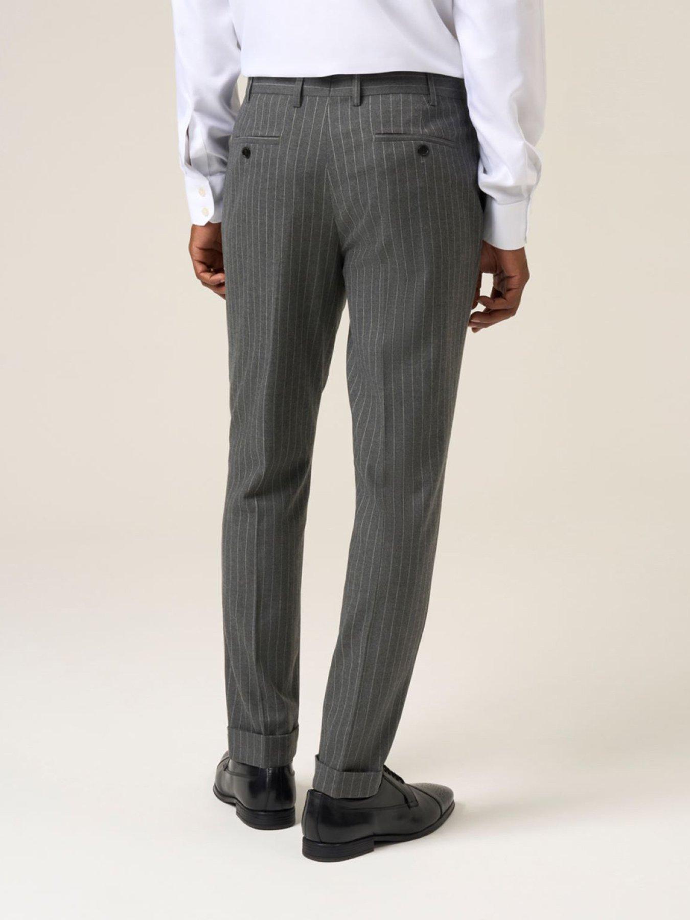  image of skopes-tapered-cassius-grey-chalkstripe-suit-trousers-dark-grey