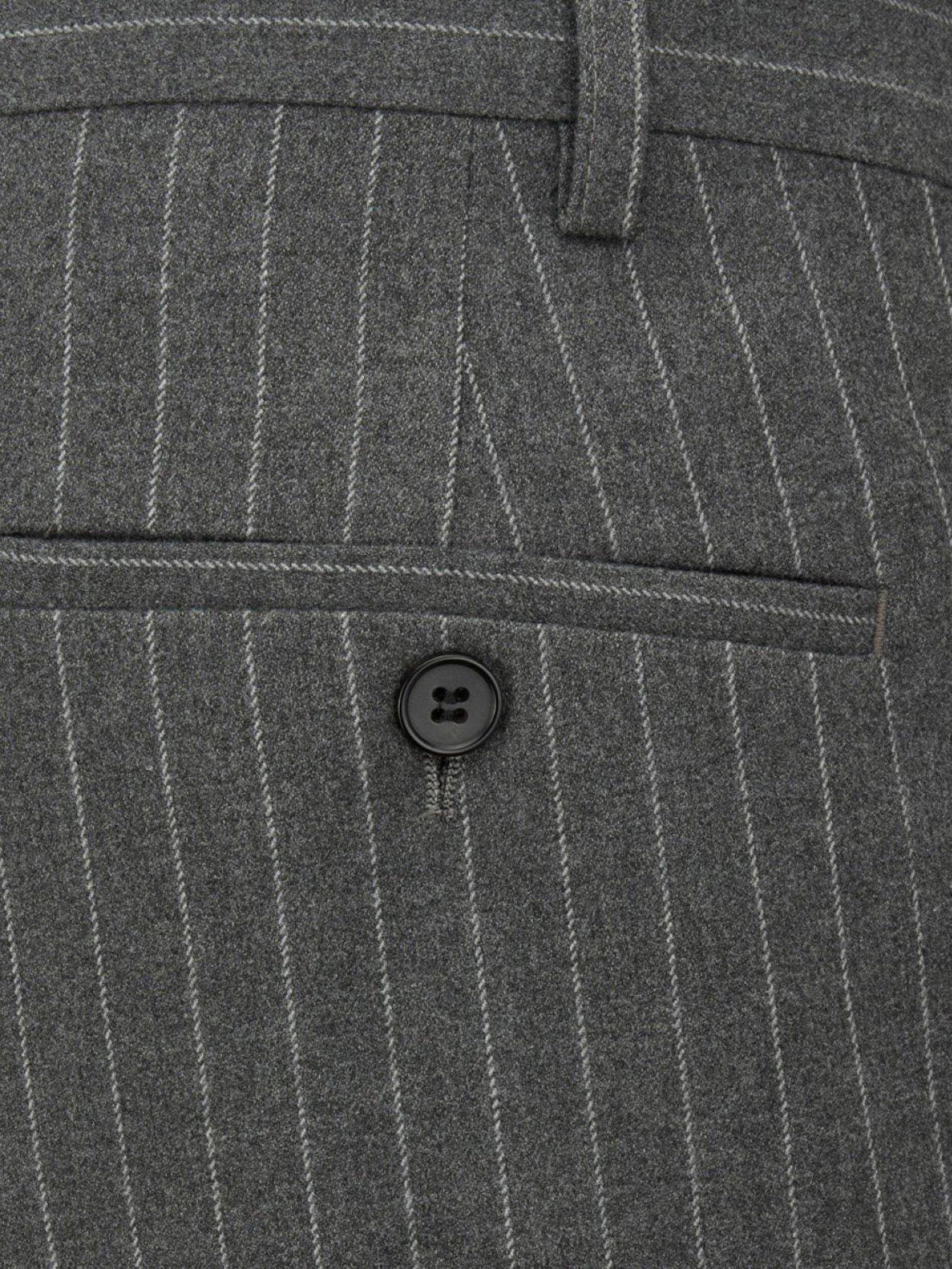  image of skopes-tapered-cassius-grey-chalkstripe-suit-trousers-dark-grey