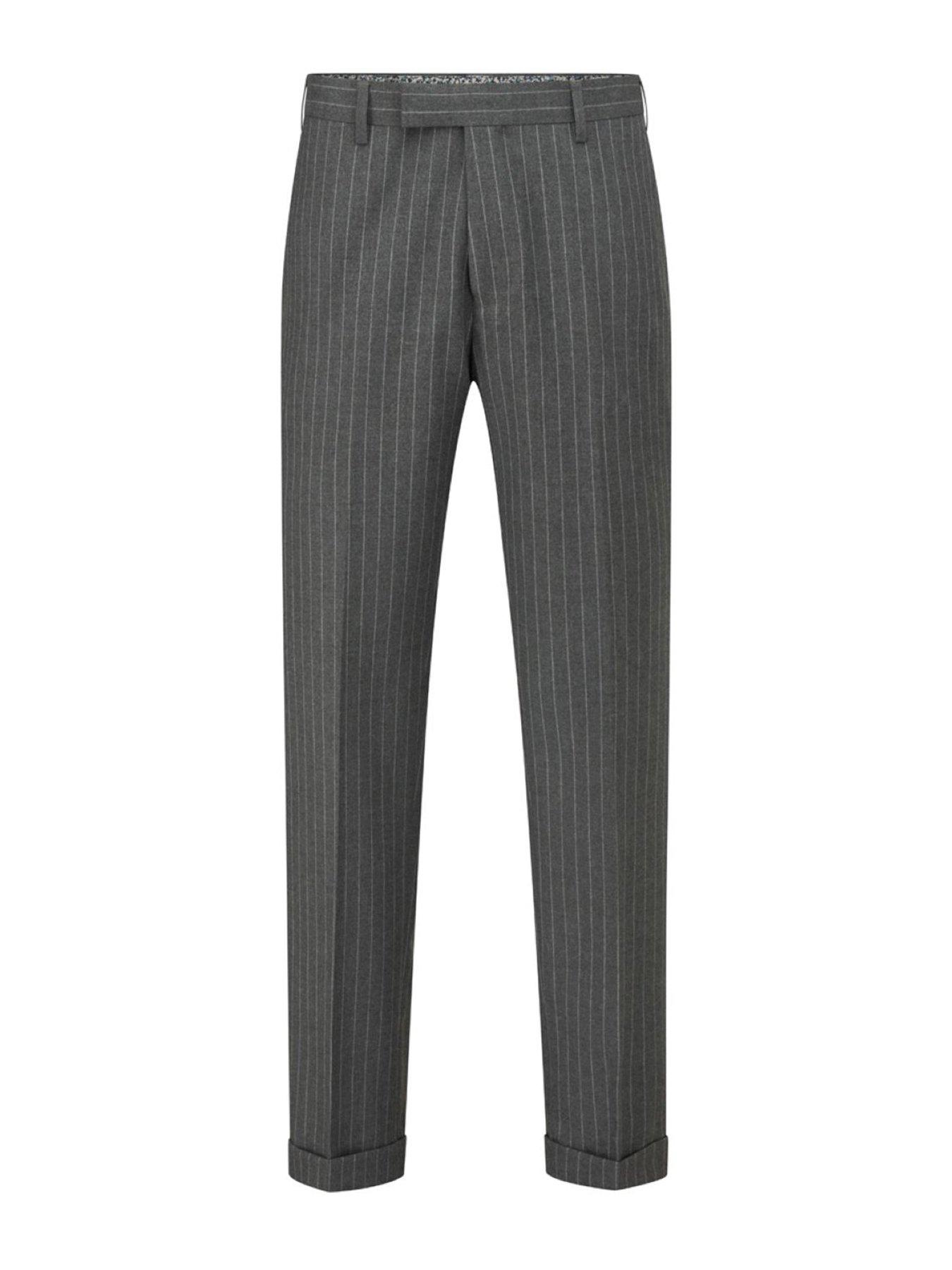  image of skopes-tapered-cassius-grey-chalkstripe-suit-trousers-dark-grey