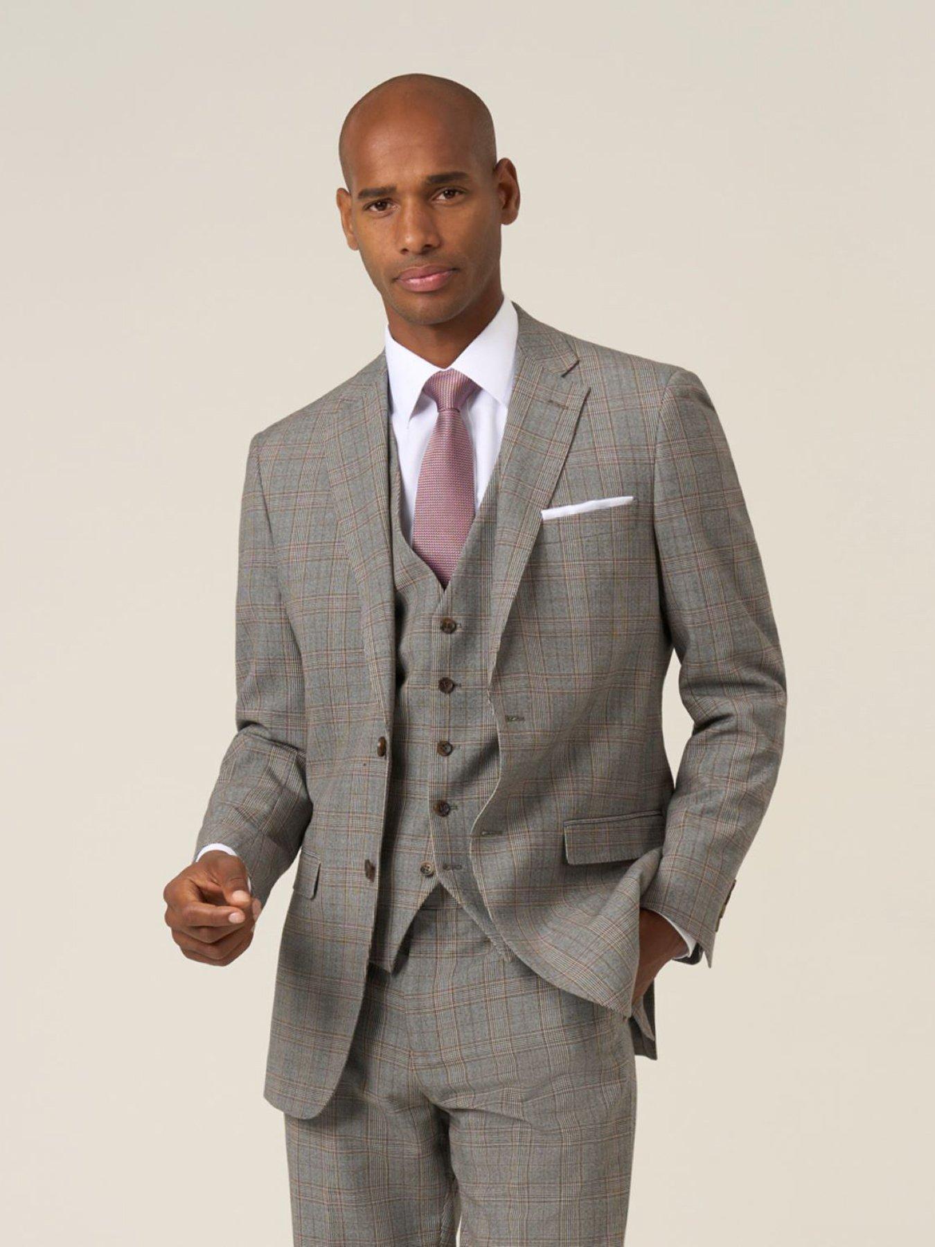 Skopes Tailored Fit Haley Brown Check Suit Jacket