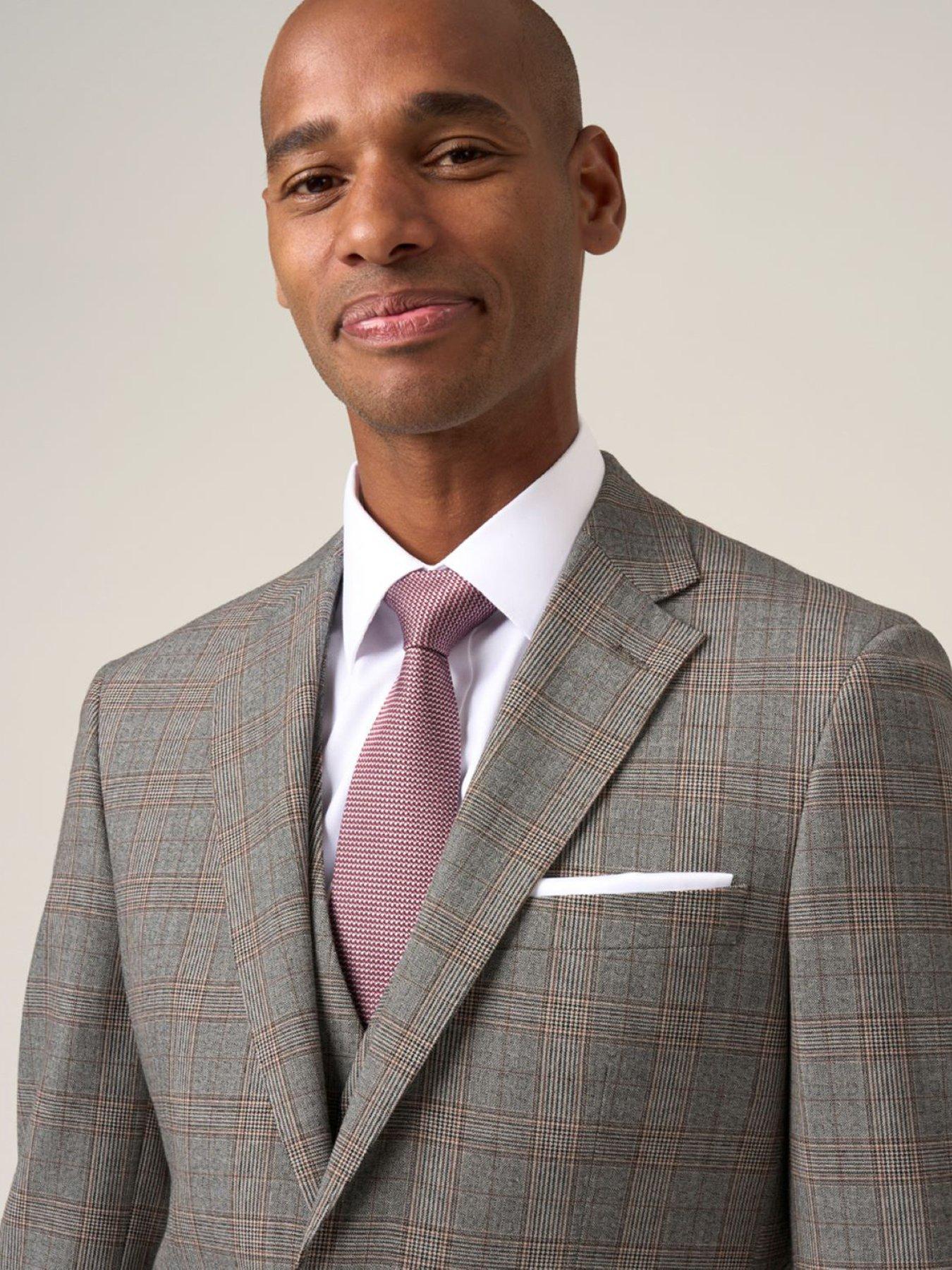  image of skopes-tailored-fit-haley-brown-check-suit-jacket-light-brown